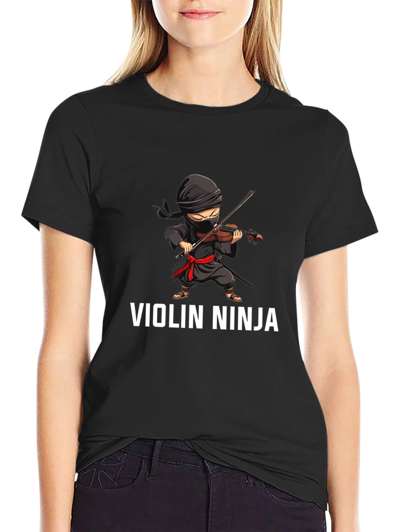 Violin Ninja Graphic Tee - Unique Musician T-Shirt