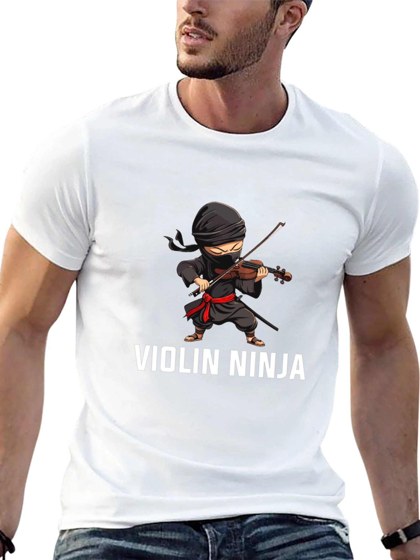 Violin Ninja Graphic Tee - Unique Musician T-Shirt