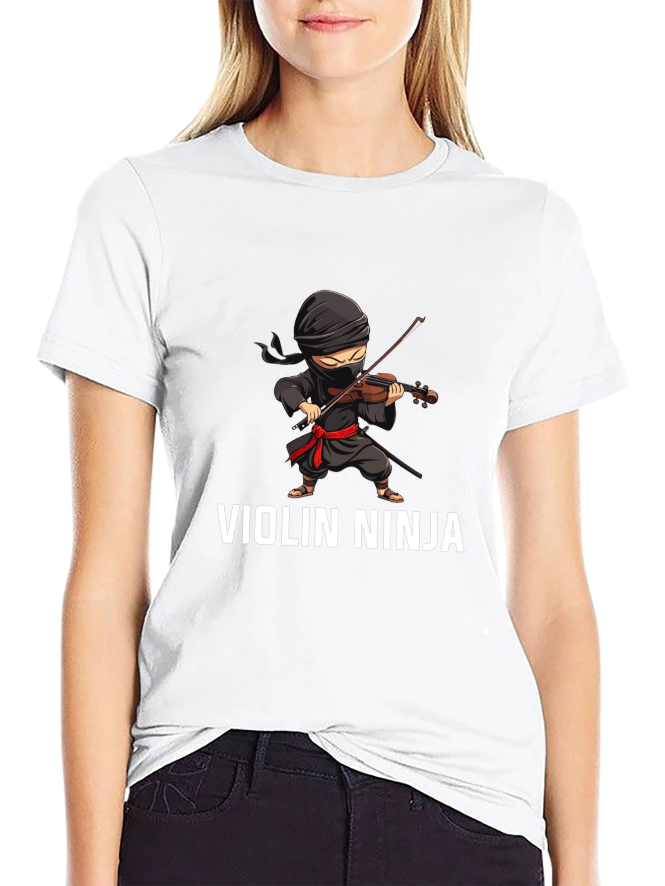 Violin Ninja Graphic Tee - Unique Musician T-Shirt
