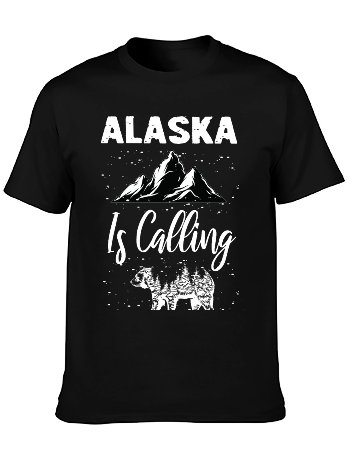 Alaska Is Calling Bear Graphic T-Shirt