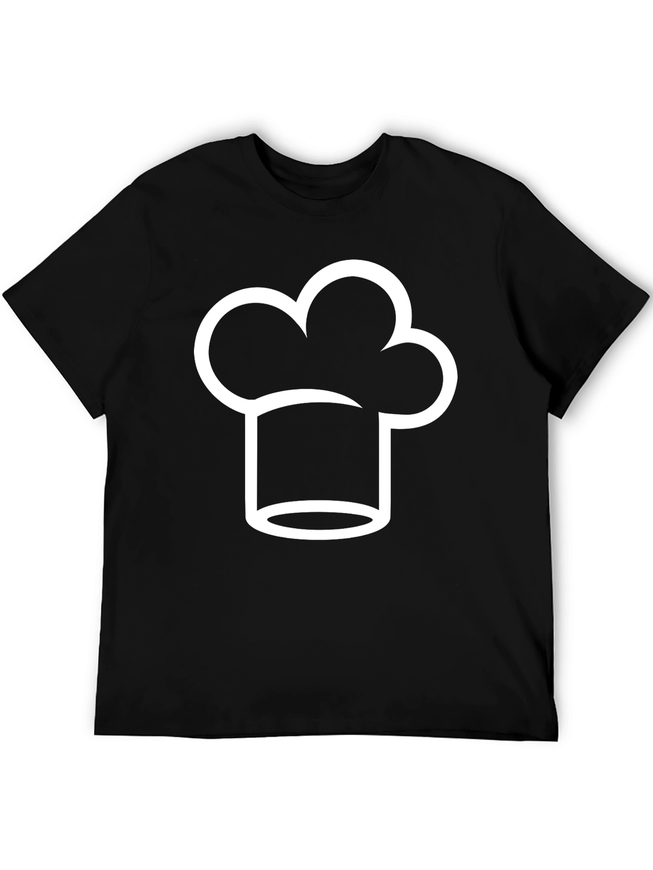Chef Hat Graphic Tee - Black Cotton Blend T-Shirt