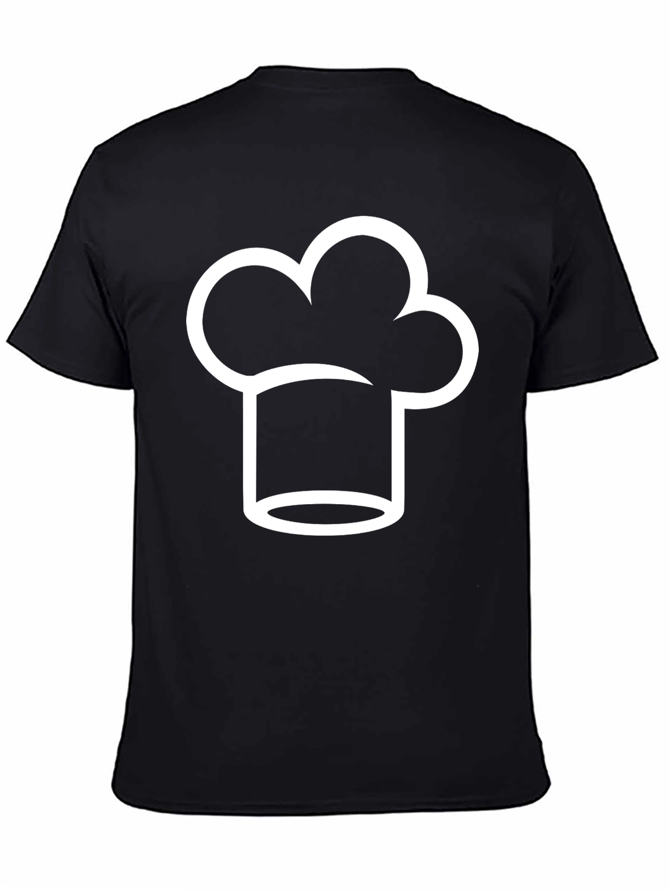 Chef Hat Graphic Tee - Black Cotton Blend T-Shirt