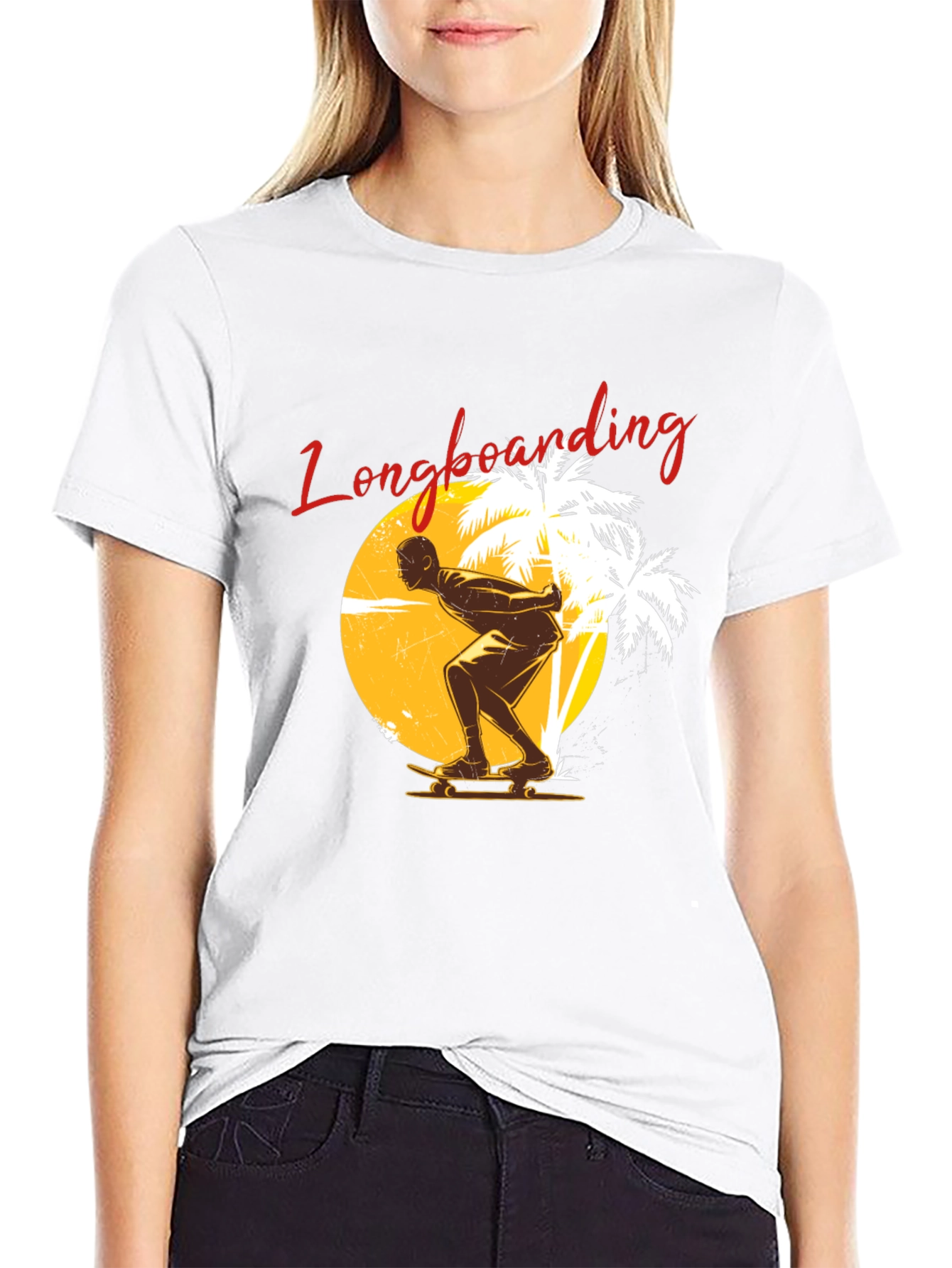 Longboarding Graphic Tee - Black Short Sleeve Shirt