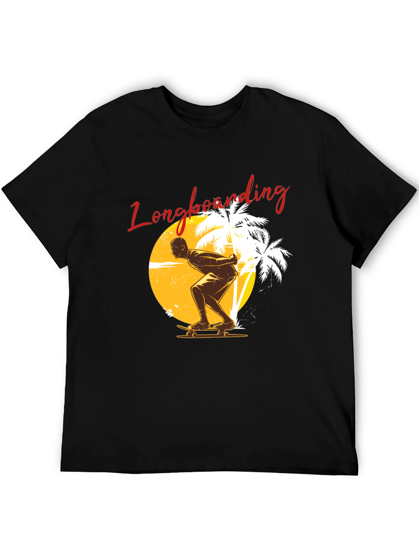 Longboarding Graphic Tee - Black Short Sleeve Shirt