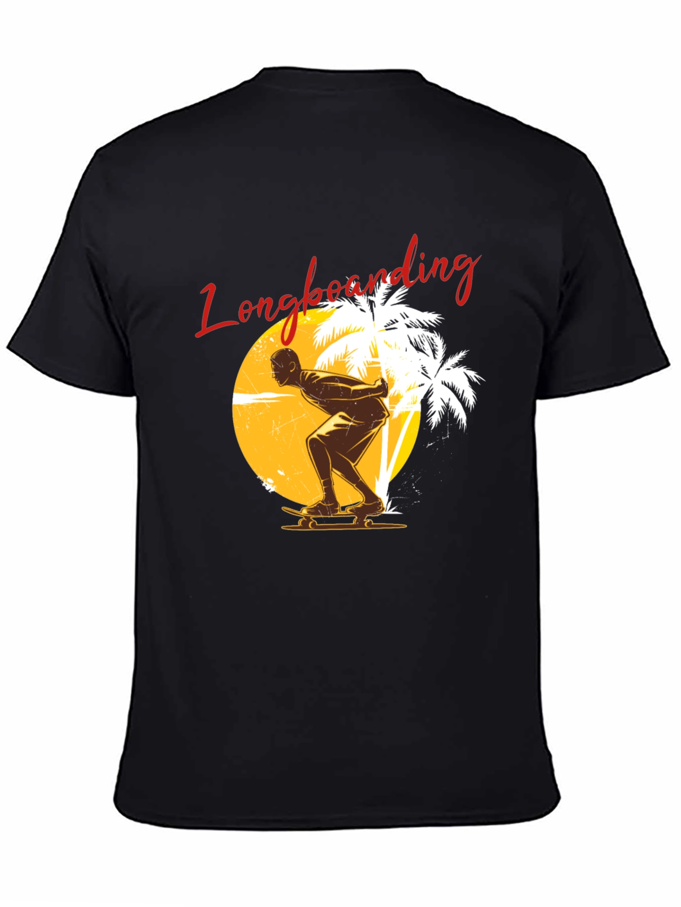 Longboarding Graphic Tee - Black Short Sleeve Shirt