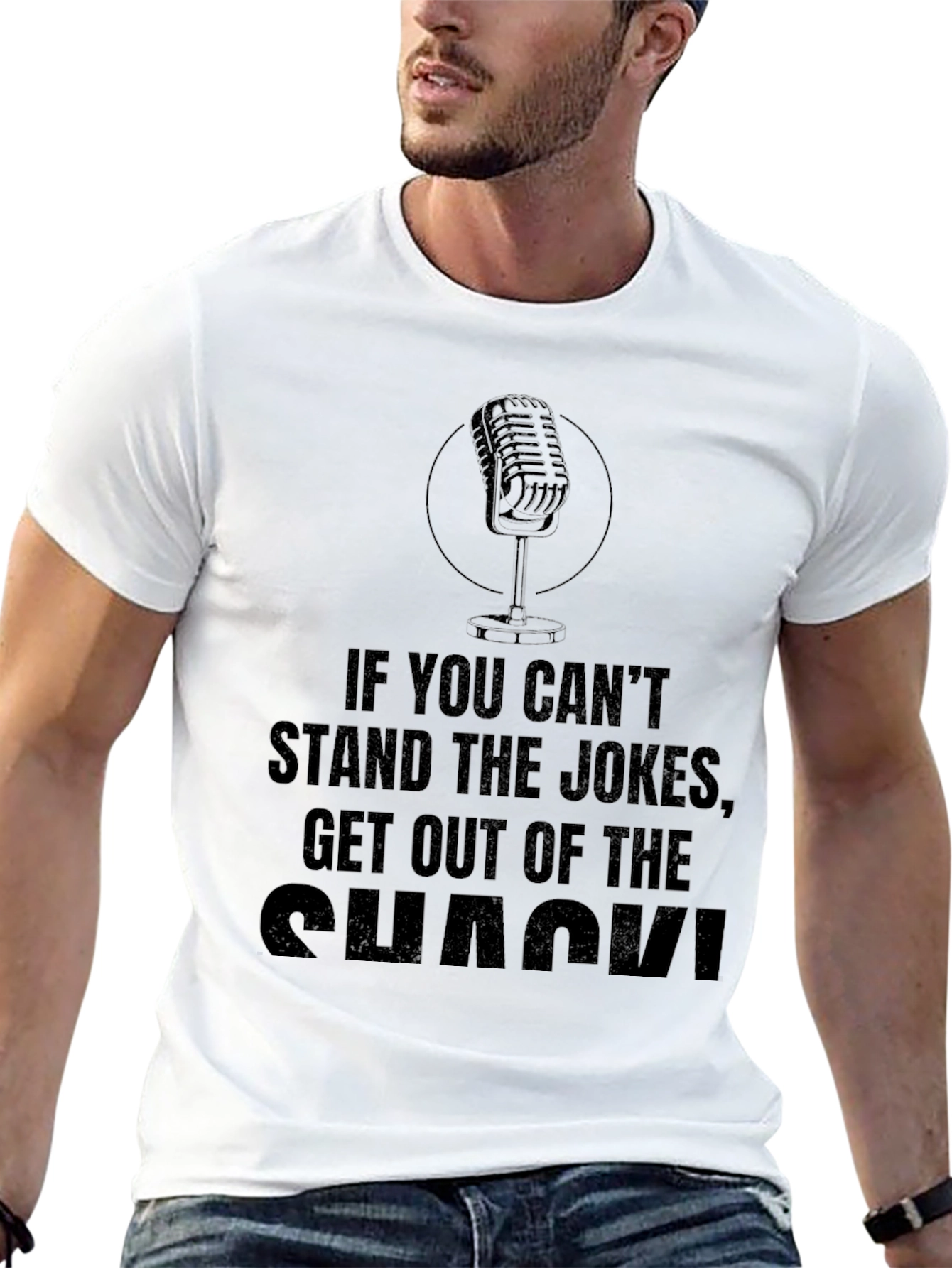 Stand the Jokes Mens Black T-Shirt