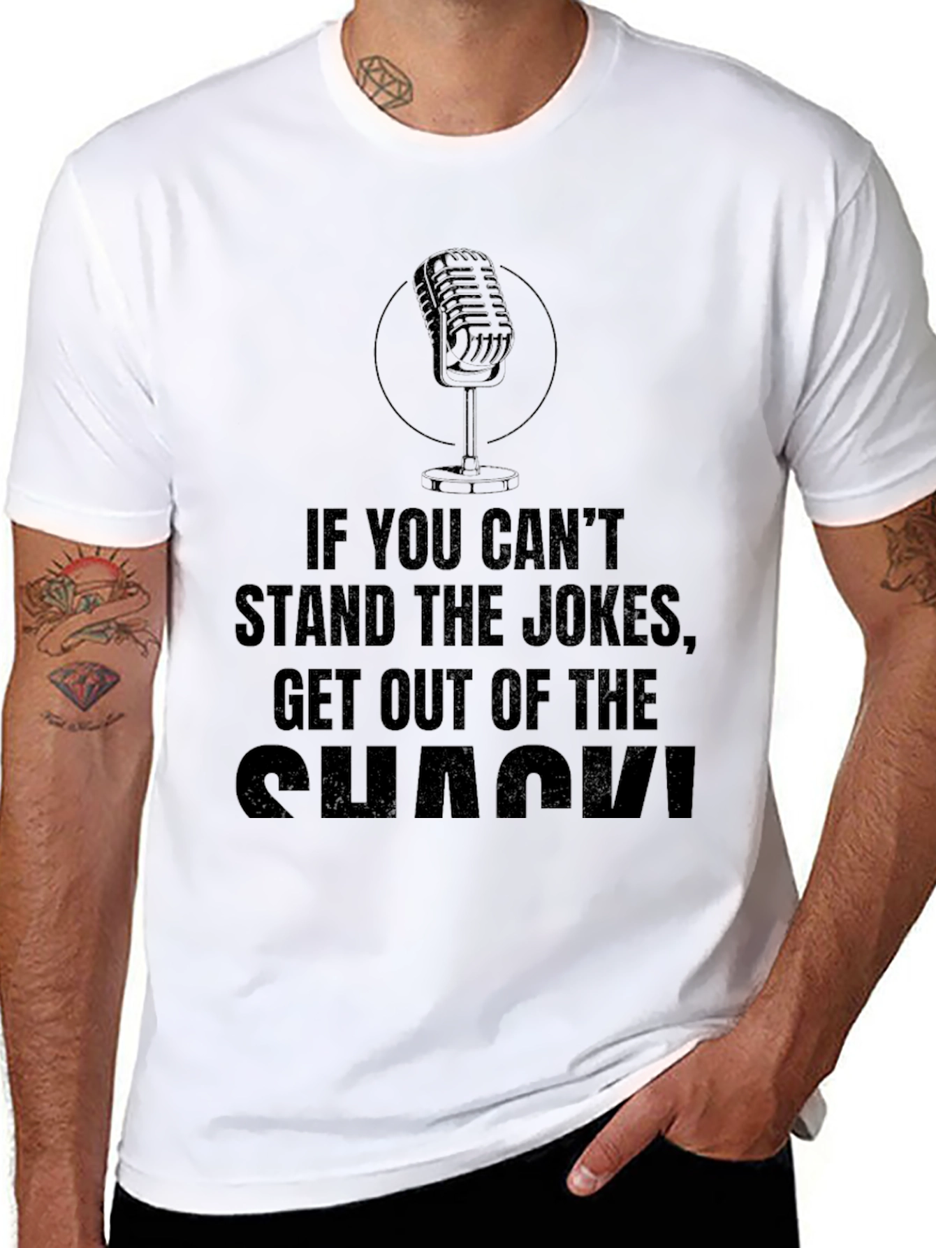 Stand the Jokes Mens Black T-Shirt