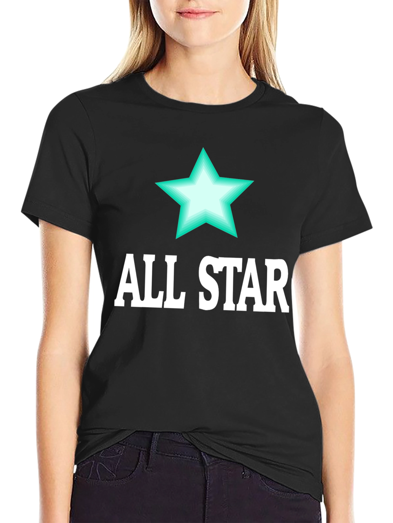 All Star Graphic Tee - Mens Black Cotton T-Shirt