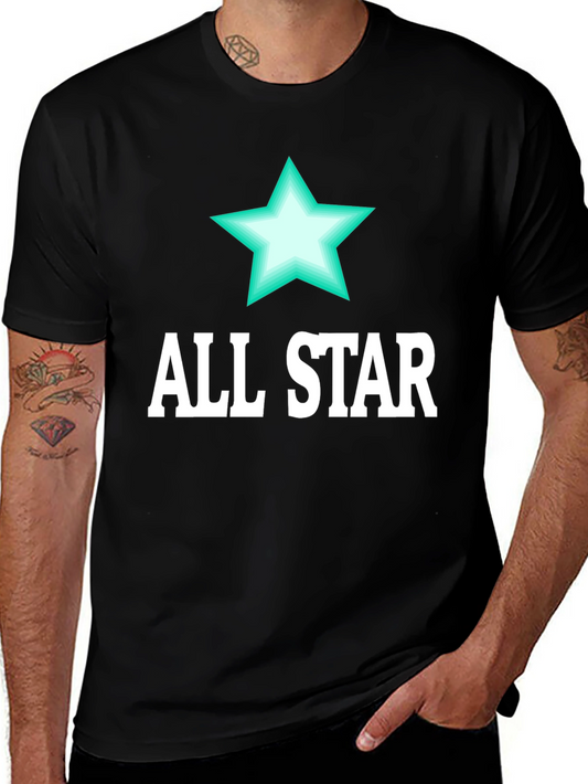 All Star Graphic Tee - Mens Black Cotton T-Shirt
