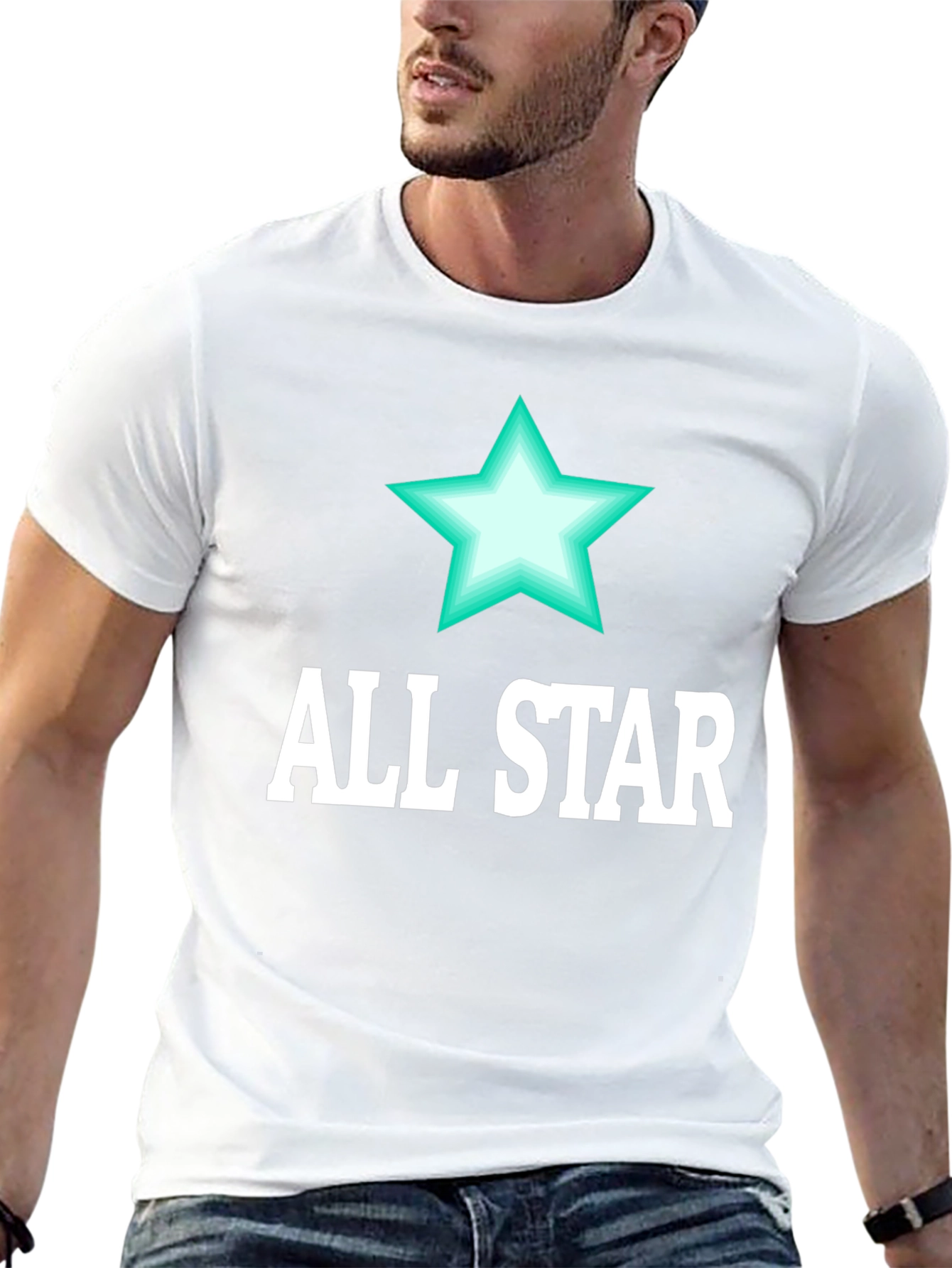 All Star Graphic Tee - Mens Black Cotton T-Shirt