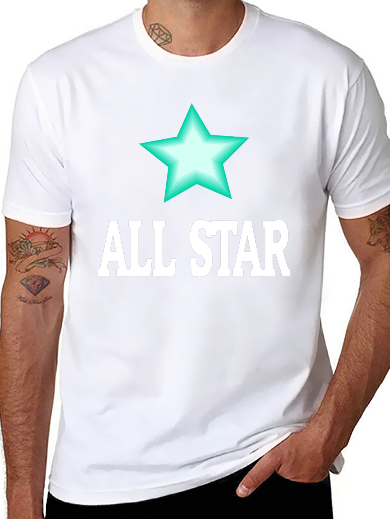 All Star Graphic Tee - Mens Black Cotton T-Shirt