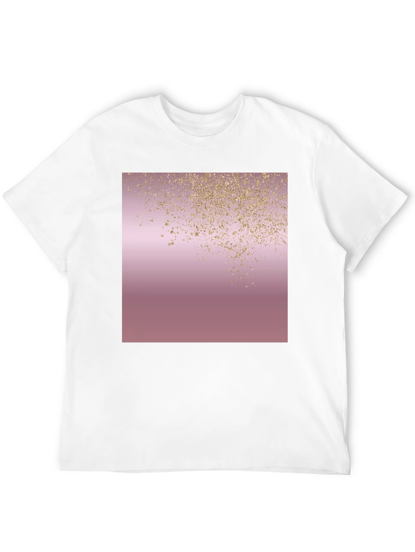 Stylish Black T-Shirt with Rose Gold Glitter Design