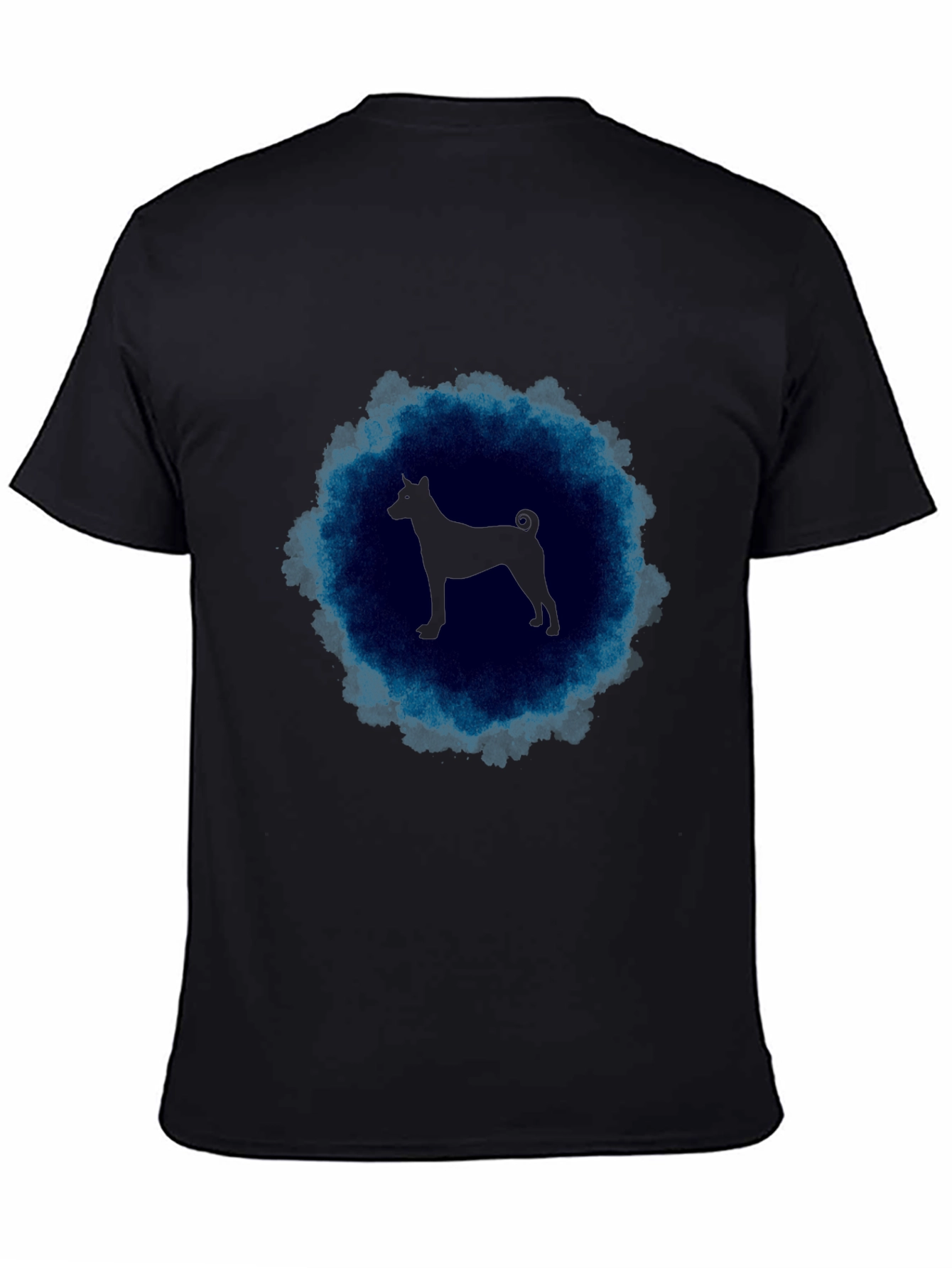 Basenji Silhouette T-Shirt - Mens Black Tee