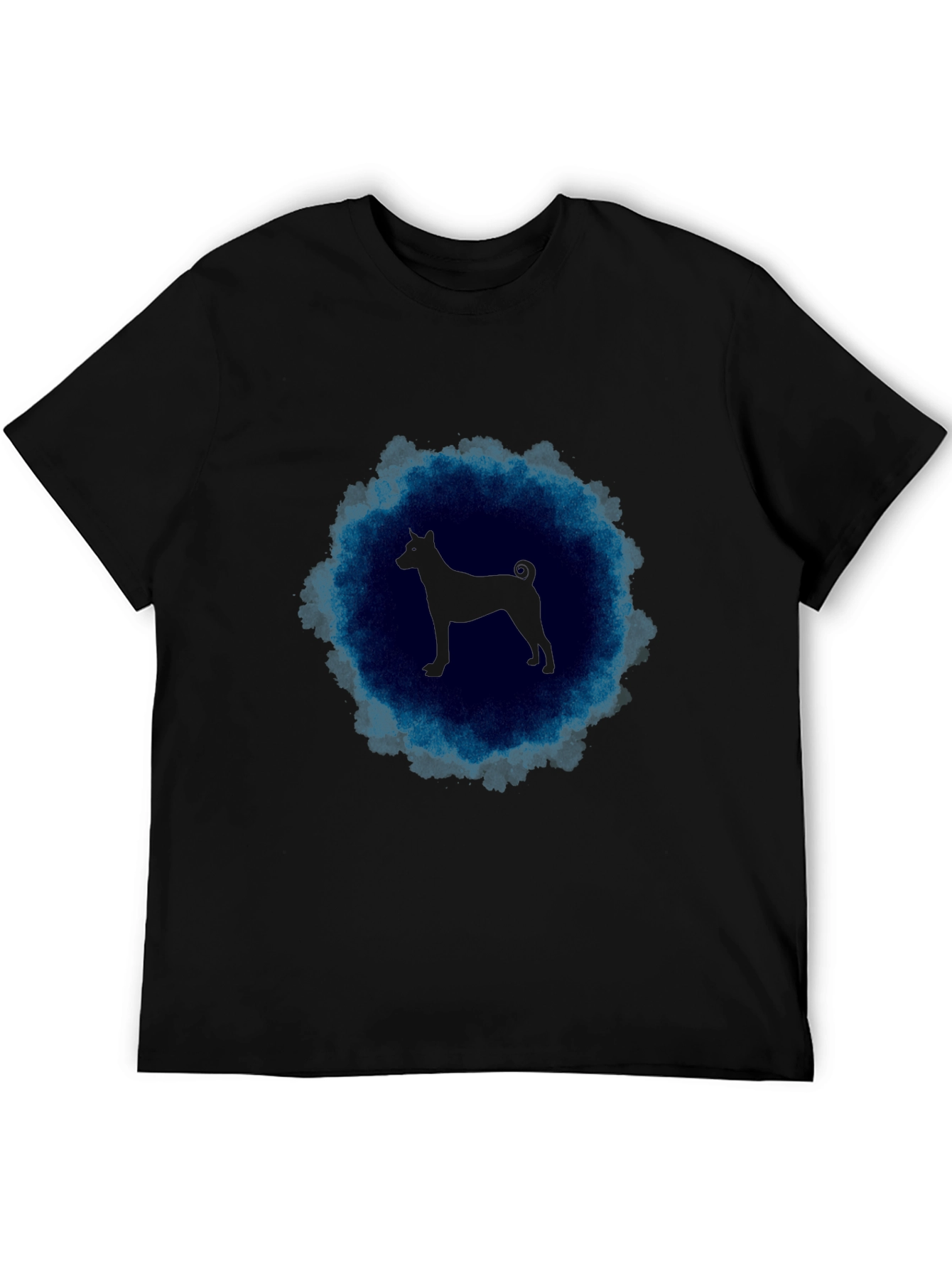 Basenji Silhouette T-Shirt - Mens Black Tee