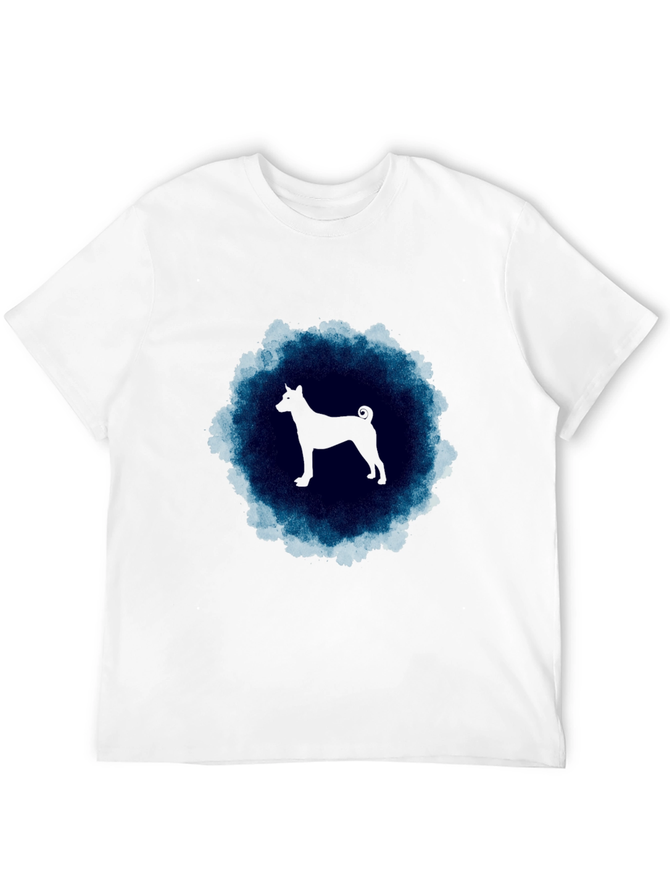 Basenji Silhouette T-Shirt - Mens Black Tee