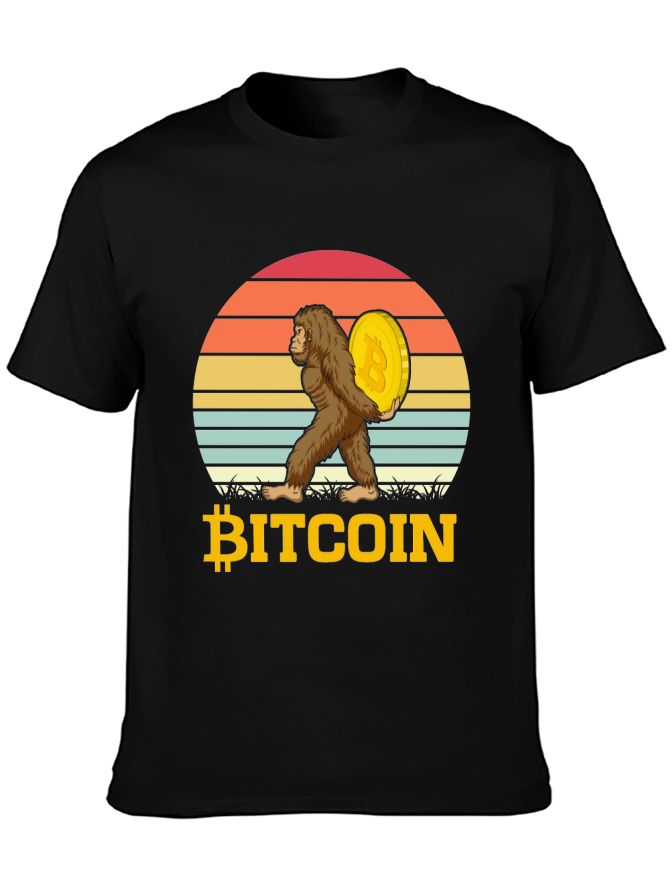 Bitcoin Sasquatch T-Shirt Crypto Ape HODL Tee