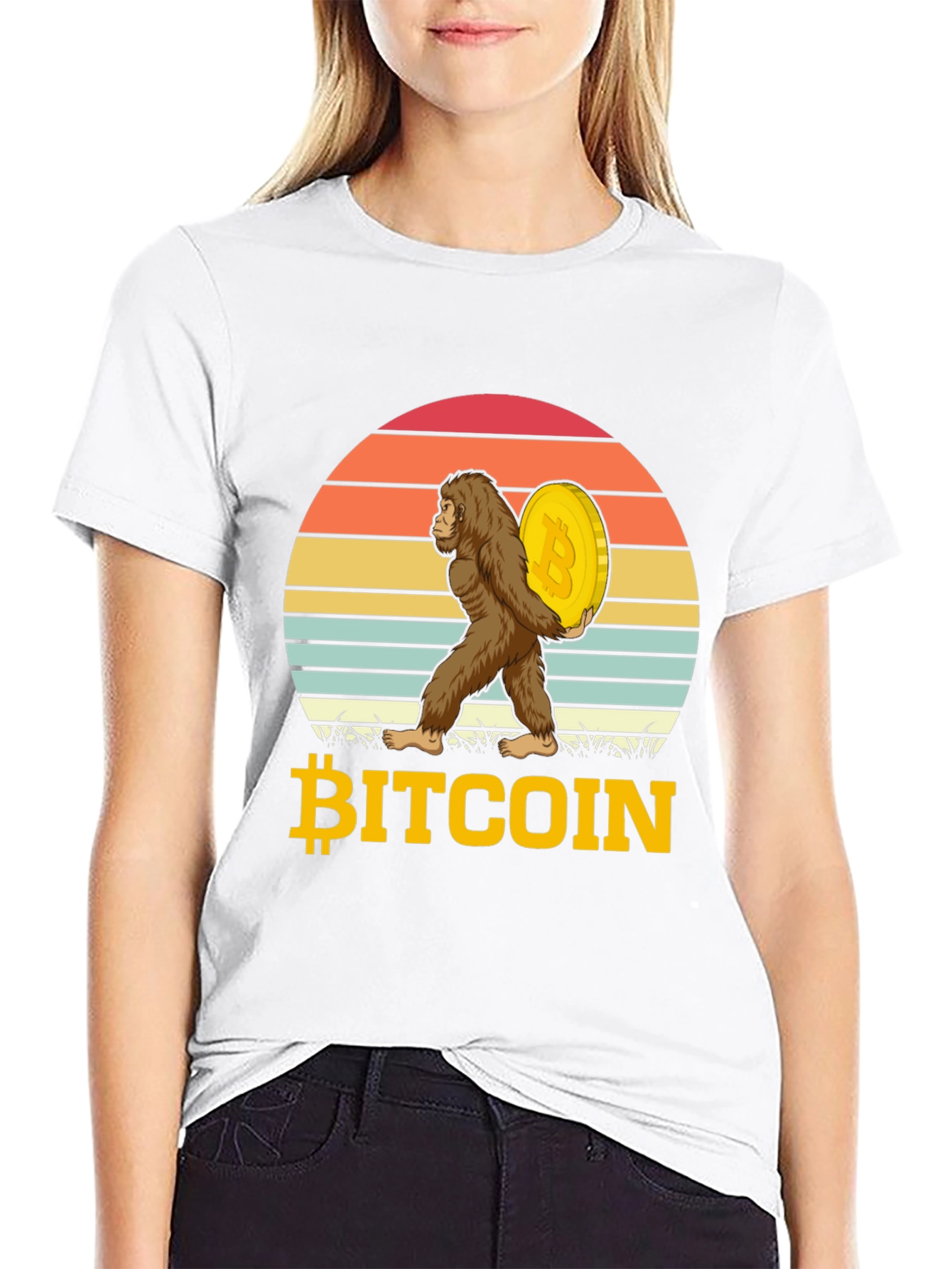Bitcoin Sasquatch T-Shirt Crypto Ape HODL Tee