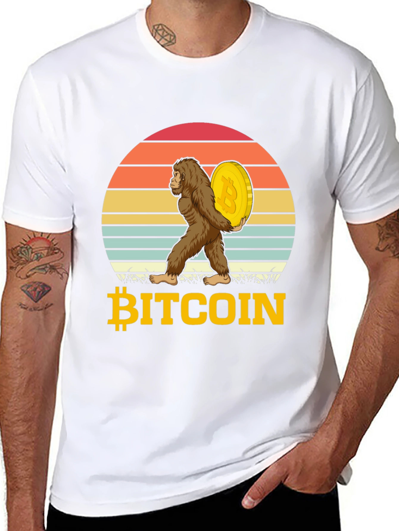 Bitcoin Sasquatch T-Shirt Crypto Ape HODL Tee