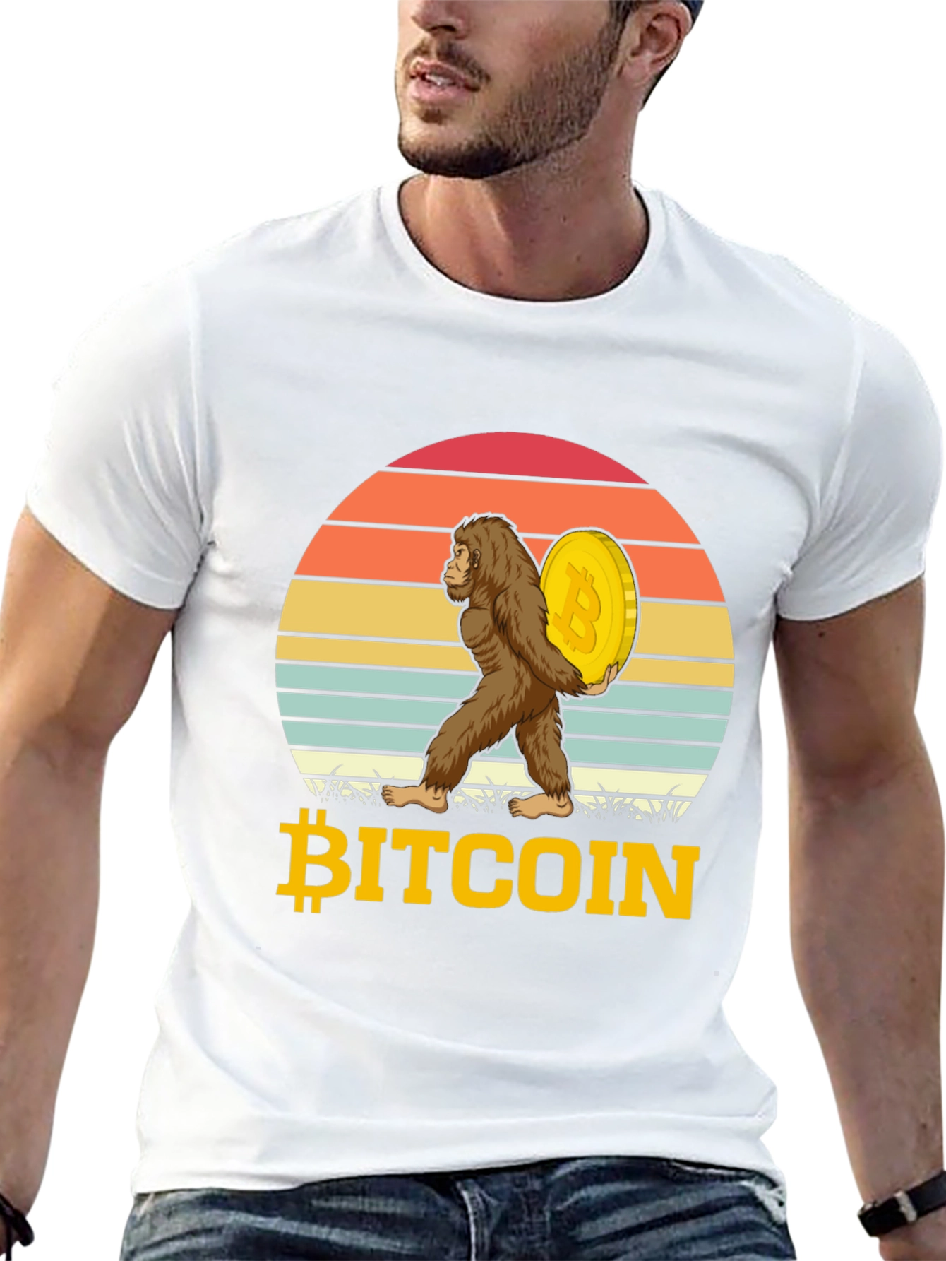 Bitcoin Sasquatch T-Shirt Crypto Ape HODL Tee