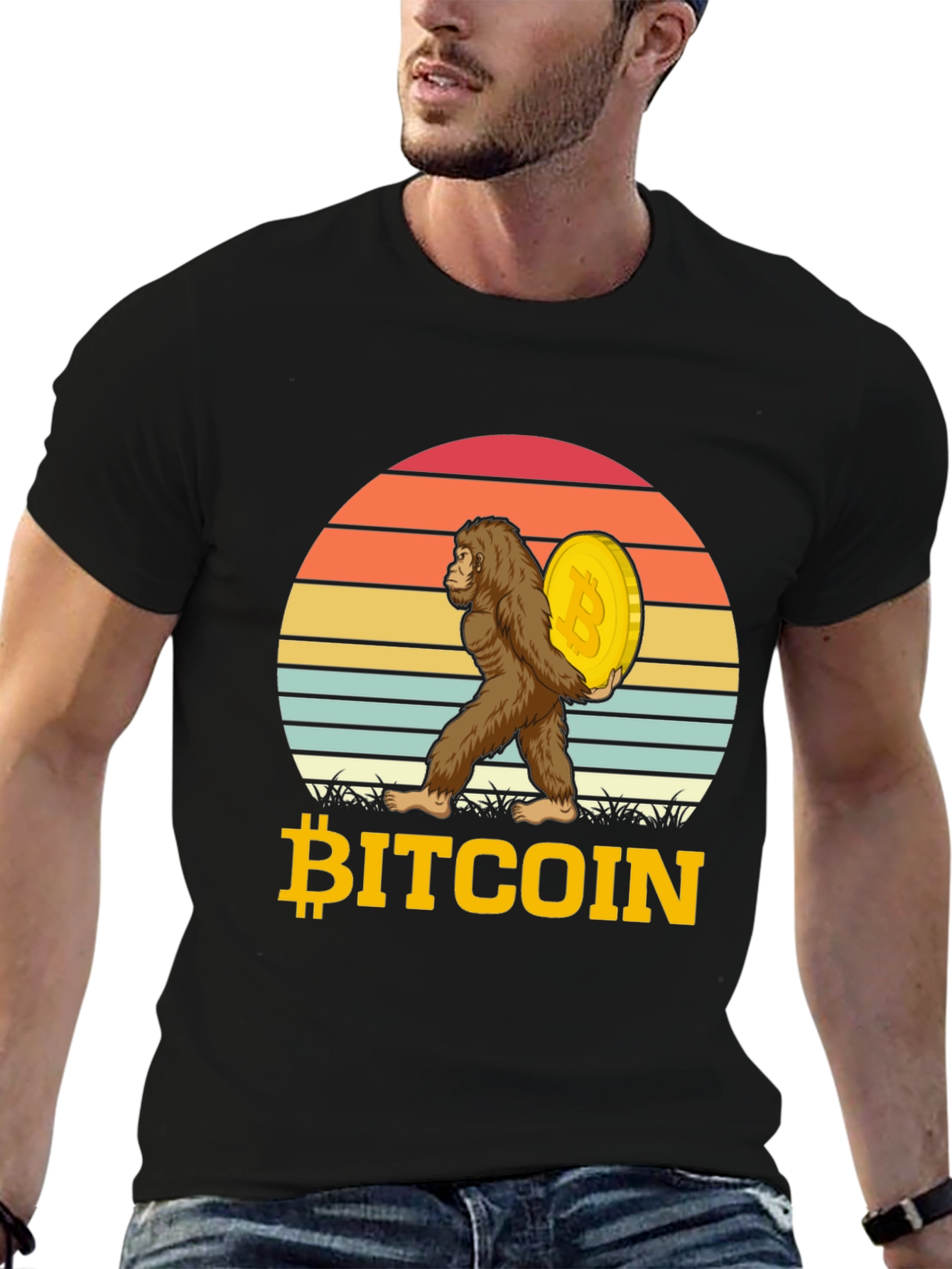 Bitcoin Sasquatch T-Shirt Crypto Ape HODL Tee