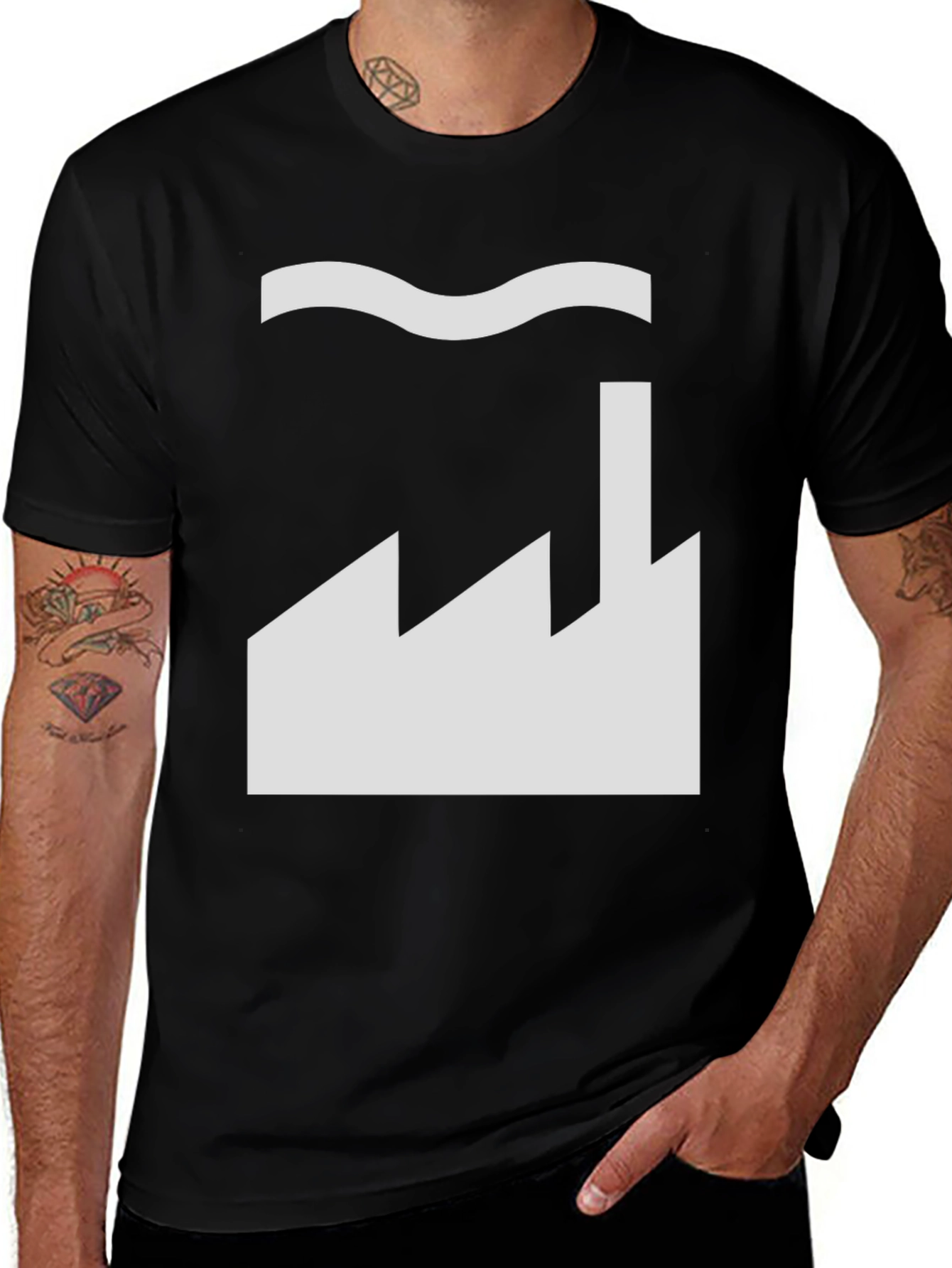 Factory Graphic Tee - Black Cotton