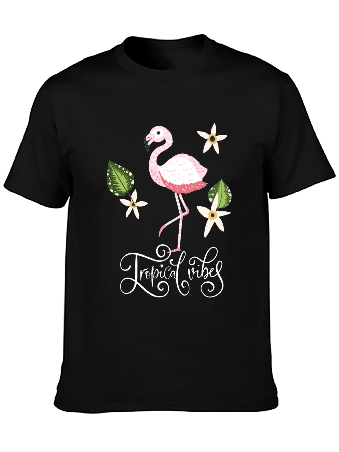 Tropical Vibes Flamingo Graphic T-Shirt