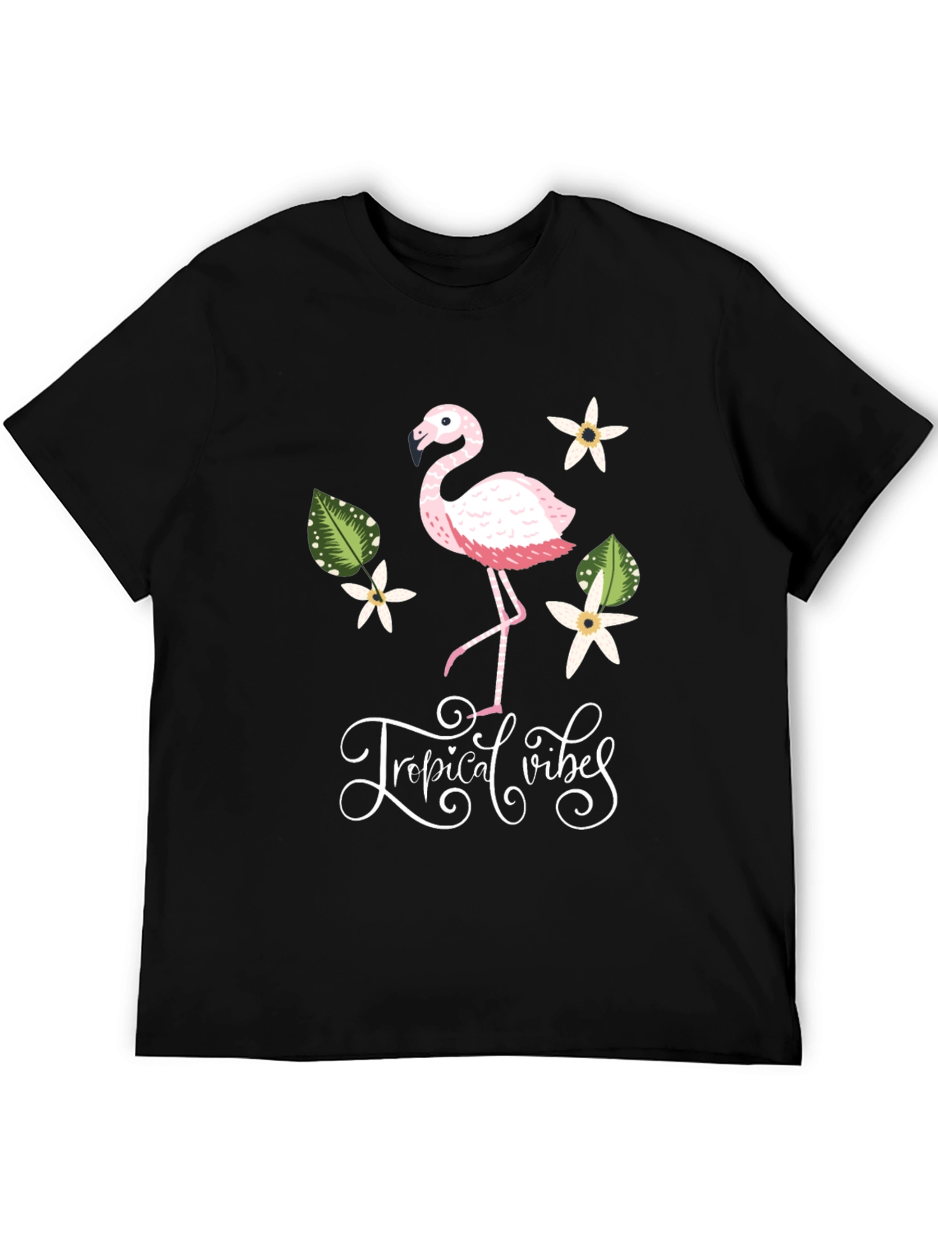 Tropical Vibes Flamingo Graphic T-Shirt