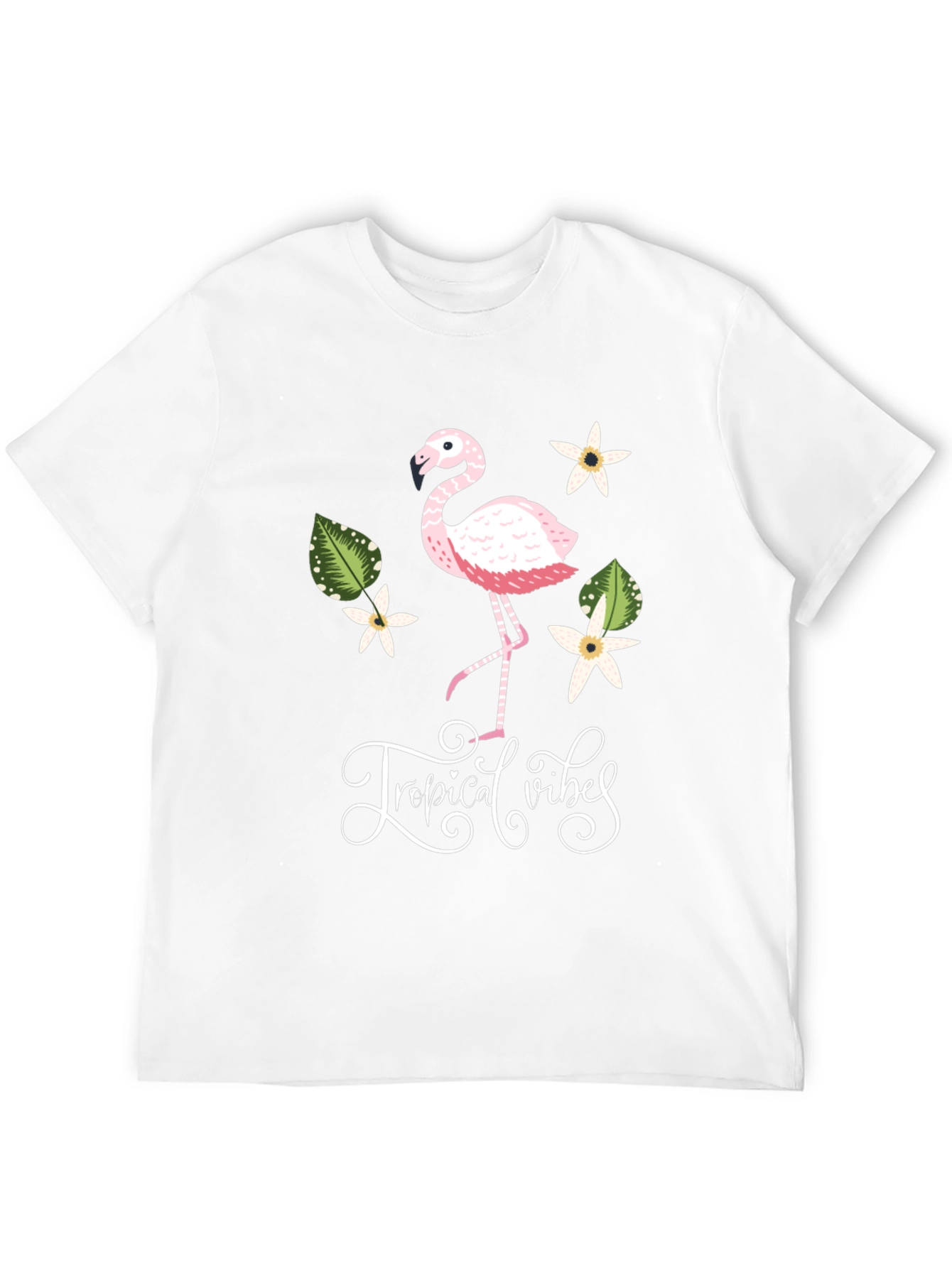 Tropical Vibes Flamingo Graphic T-Shirt