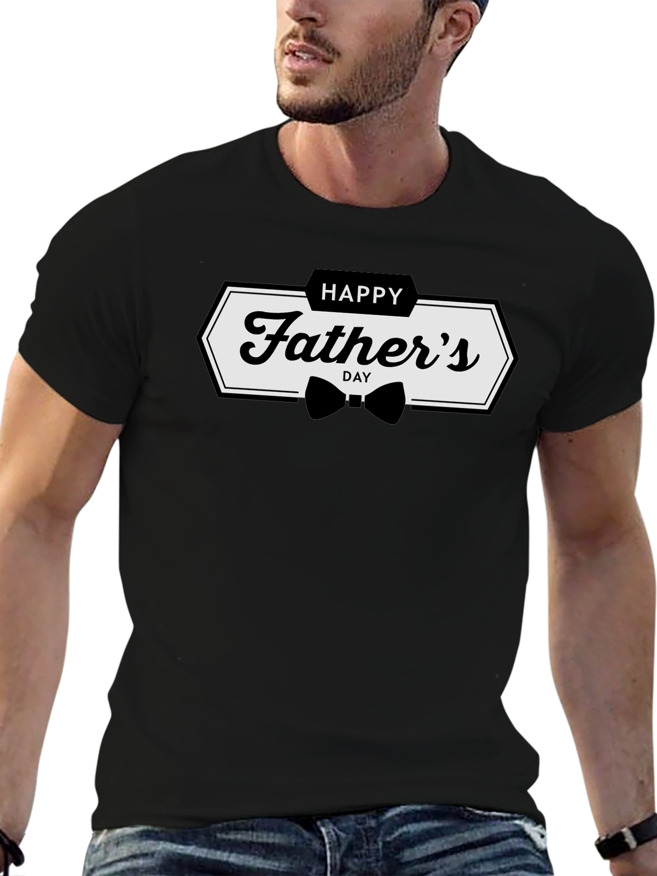 Happy Fathers Day T-Shirt - Black