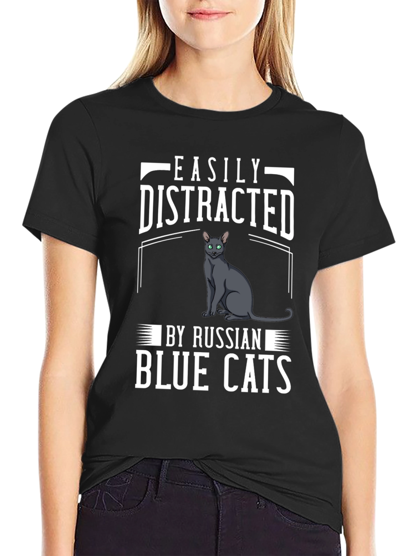 Easily Distracted Russian Blue Cats T-Shirt