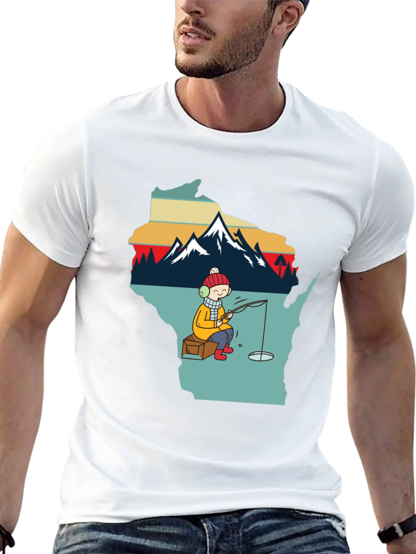 Ice Fishing Graphic T-Shirt