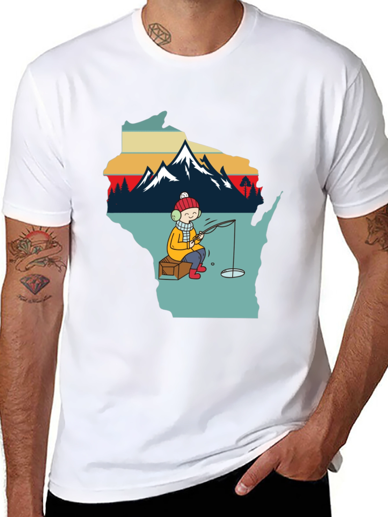 Ice Fishing Graphic T-Shirt