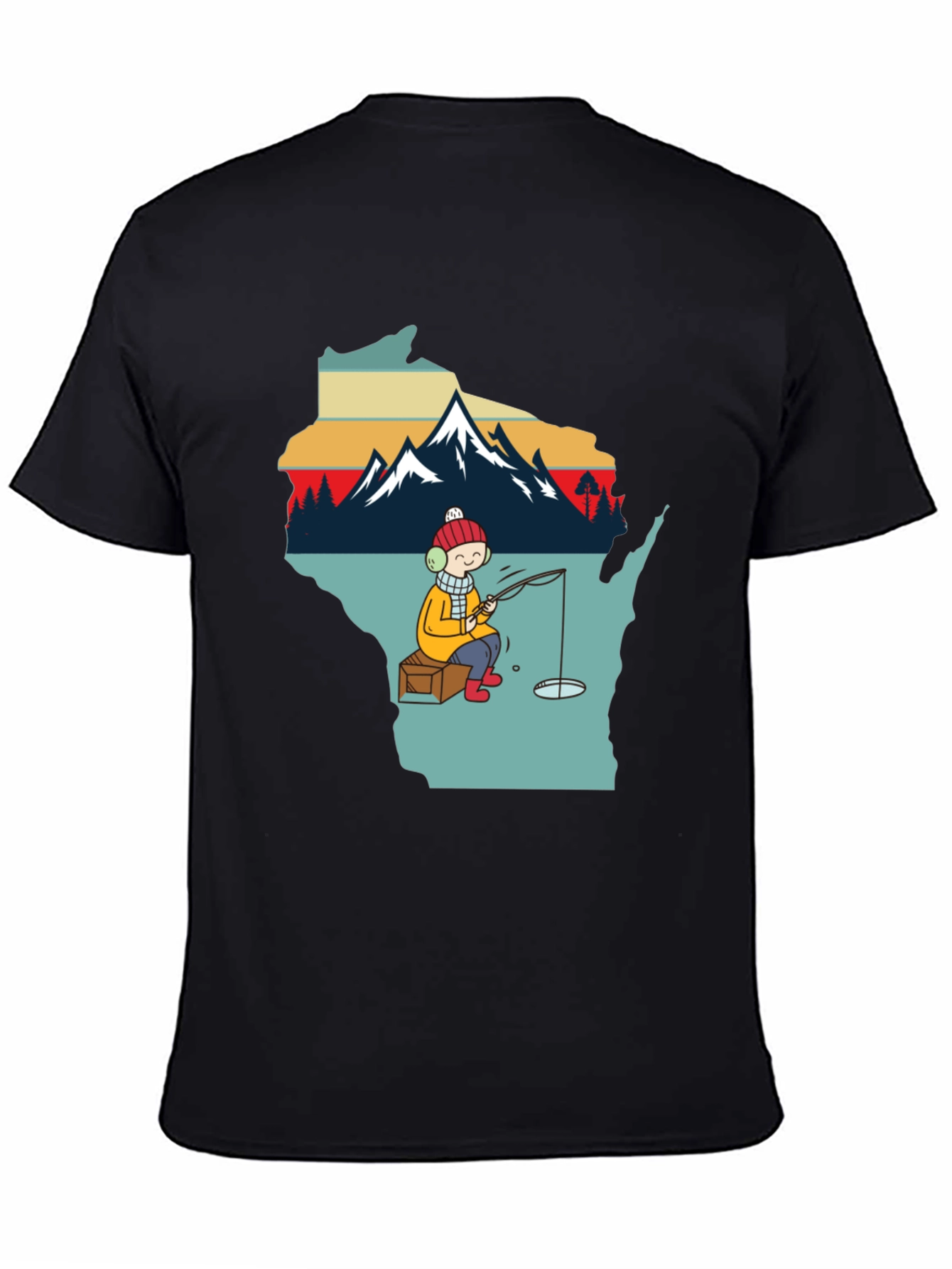 Ice Fishing Graphic T-Shirt