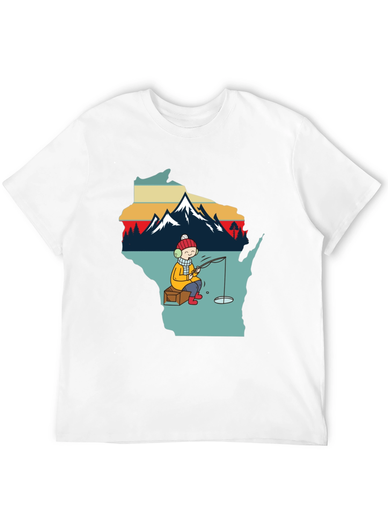 Ice Fishing Graphic T-Shirt