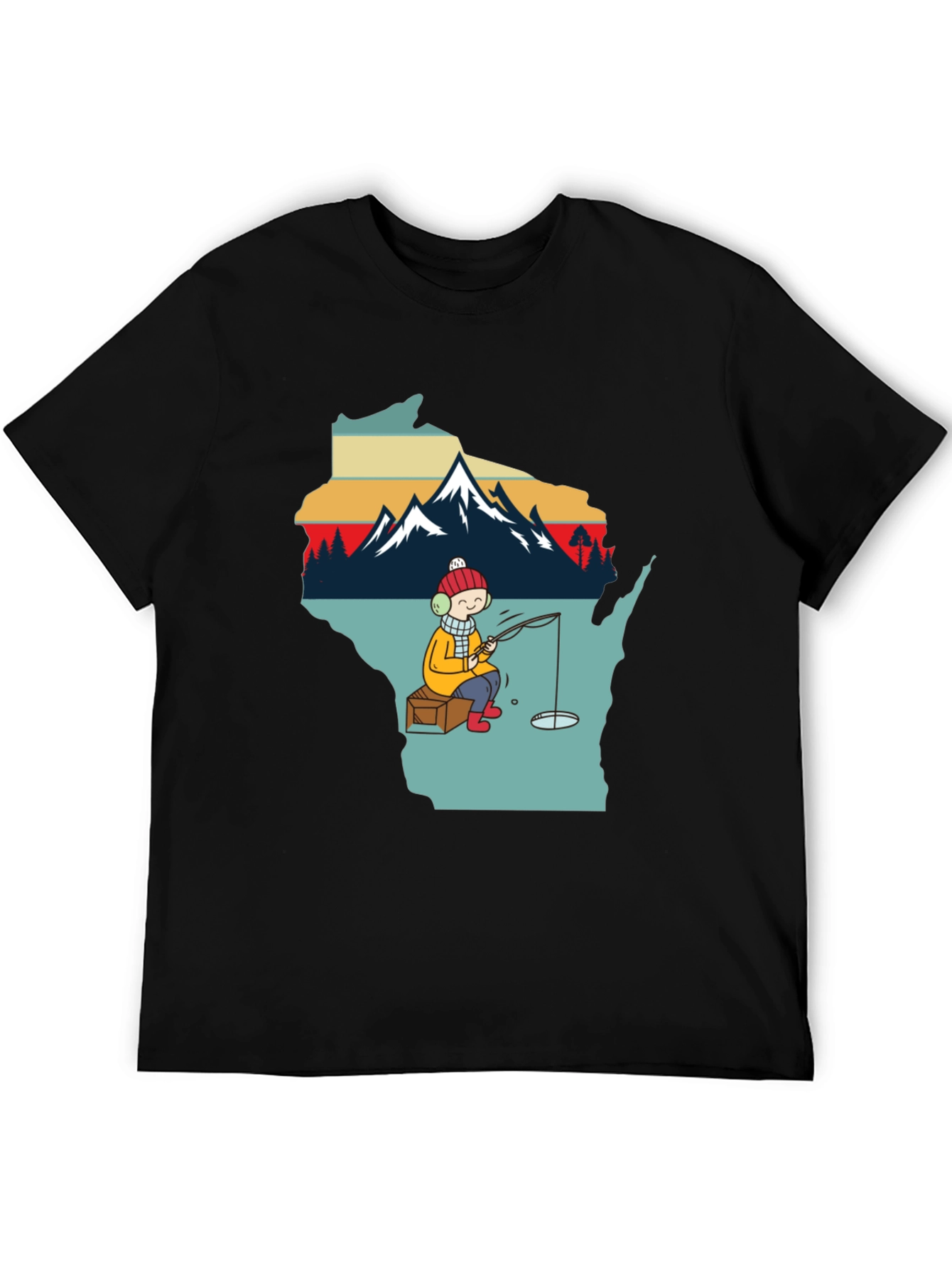 Ice Fishing Graphic T-Shirt
