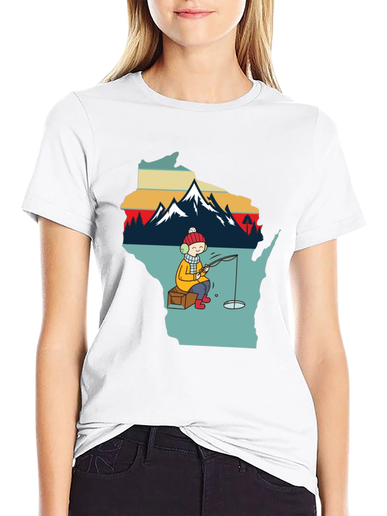 Ice Fishing Graphic T-Shirt