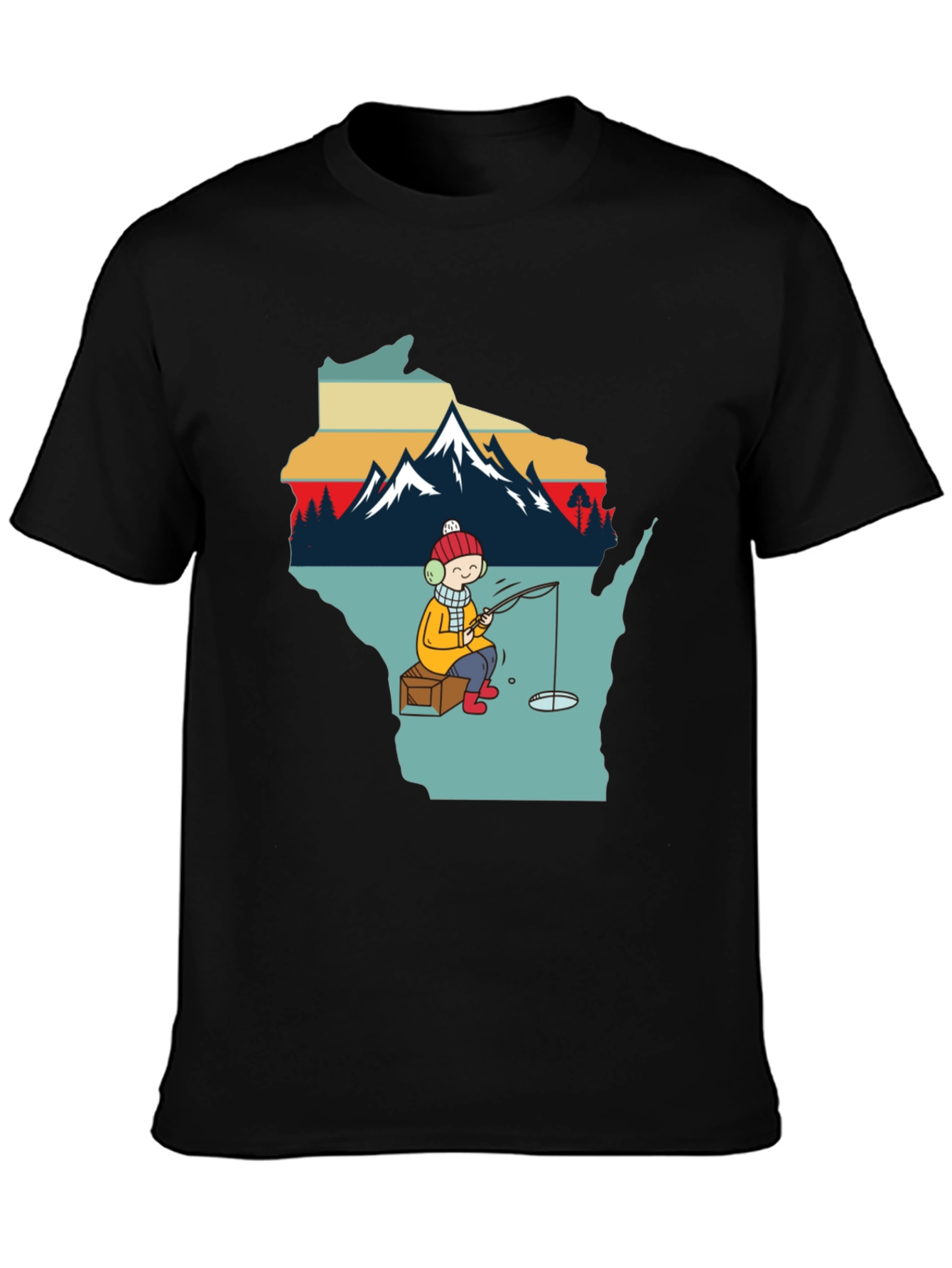 Ice Fishing Graphic T-Shirt