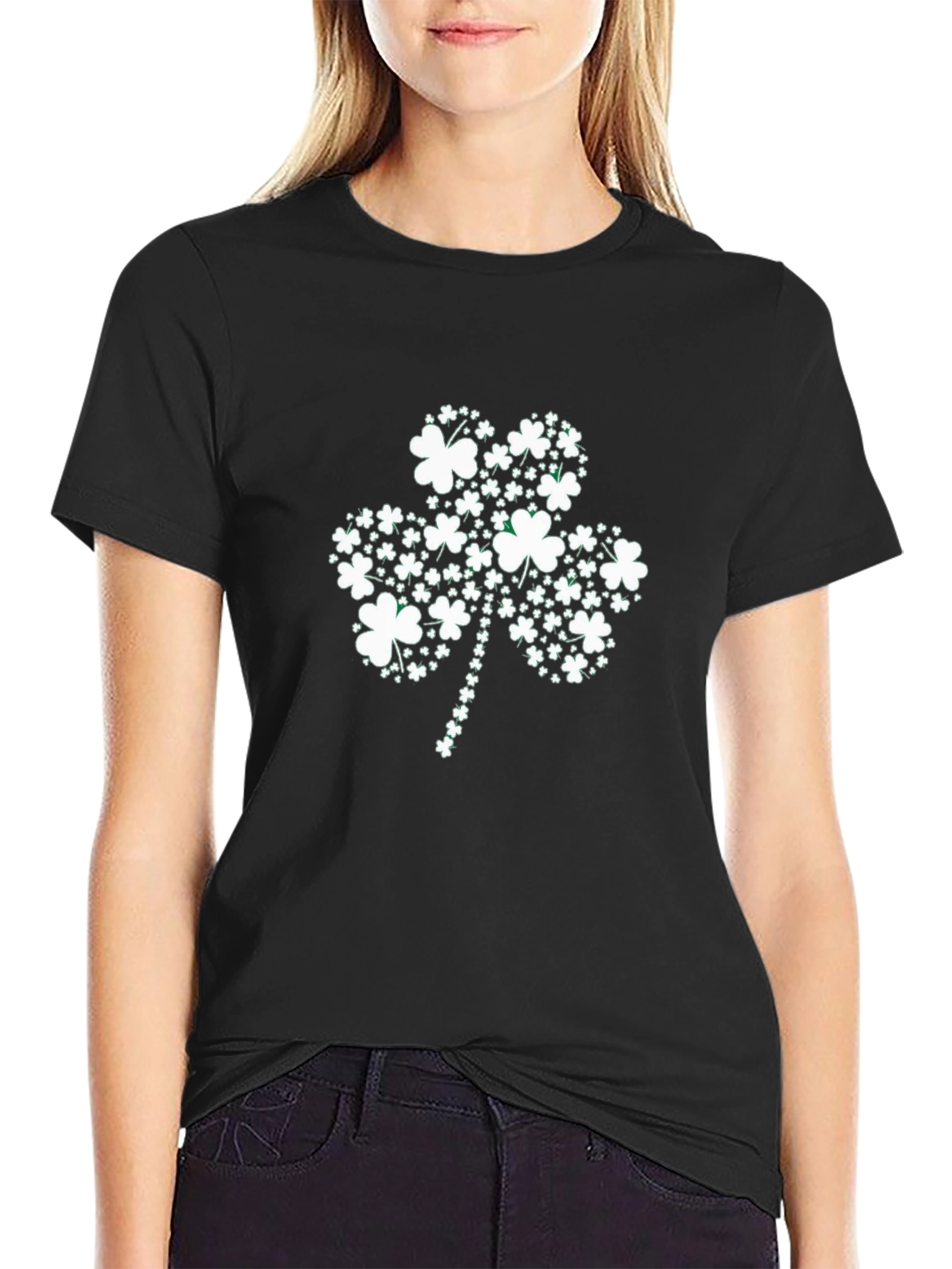 St. Patricks Day Shamrock T-Shirt - Black