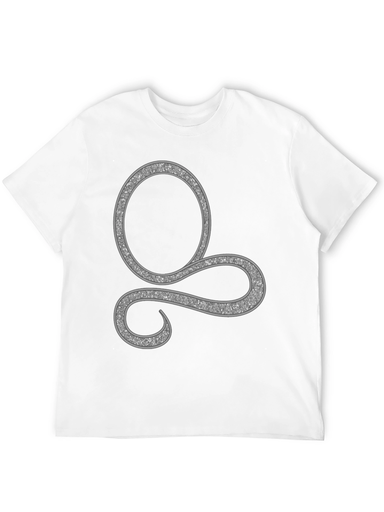Stylish Black Tee with Silver Swirl Design