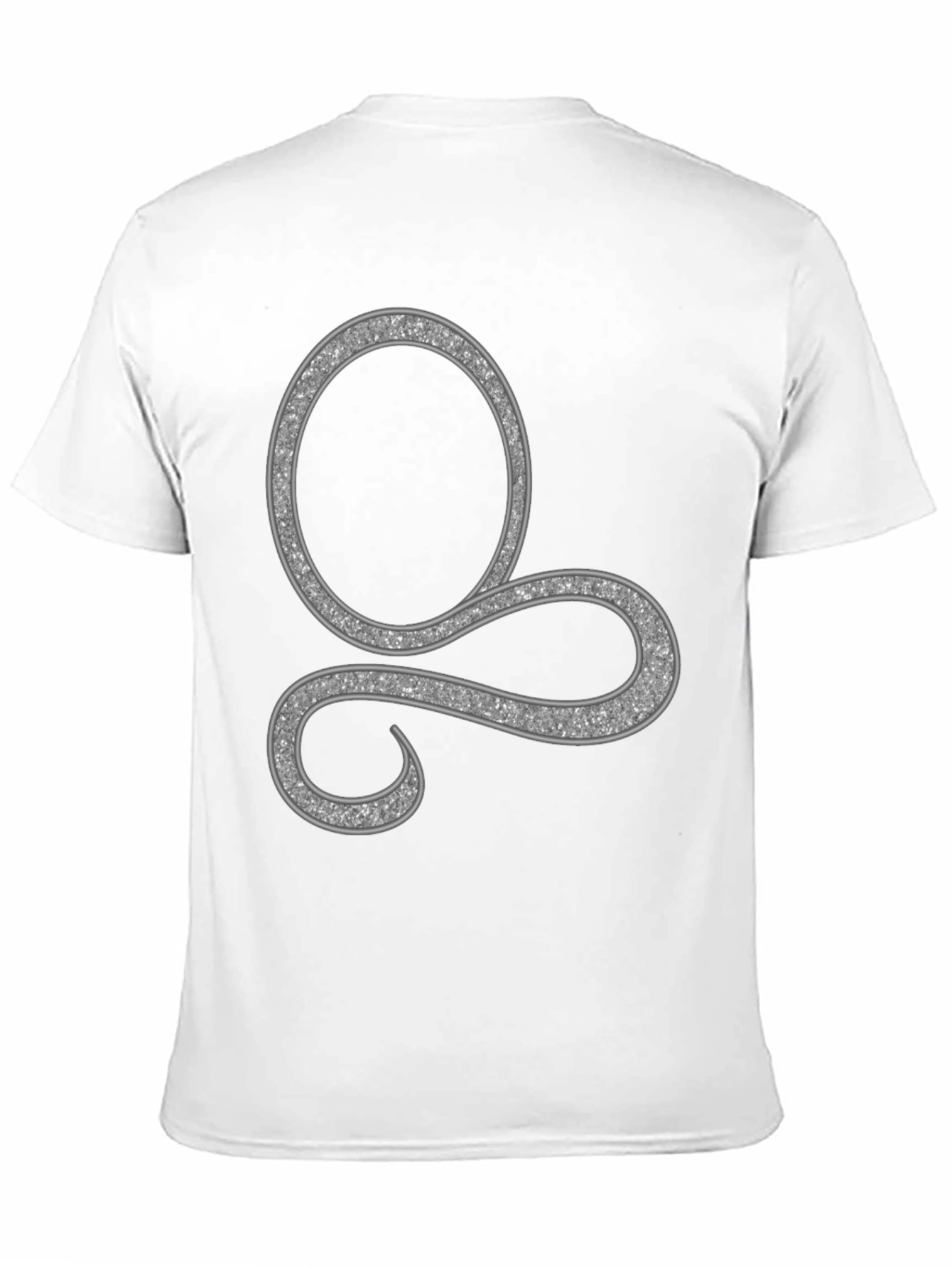 Stylish Black Tee with Silver Swirl Design