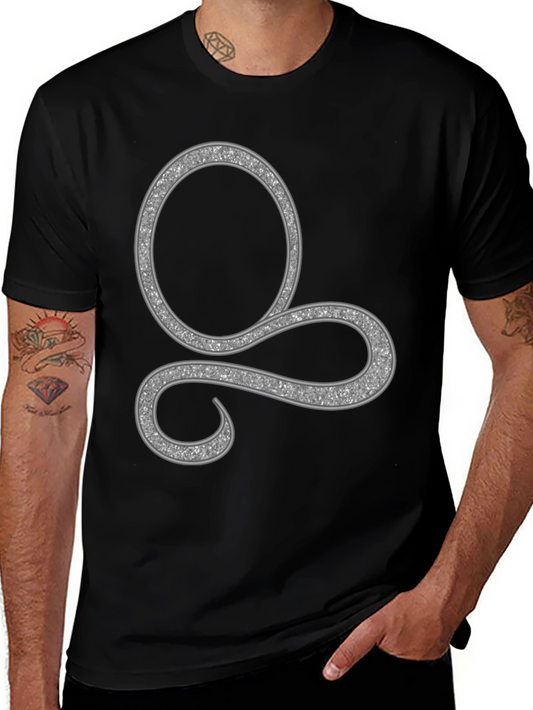 Stylish Black Tee with Silver Swirl Design