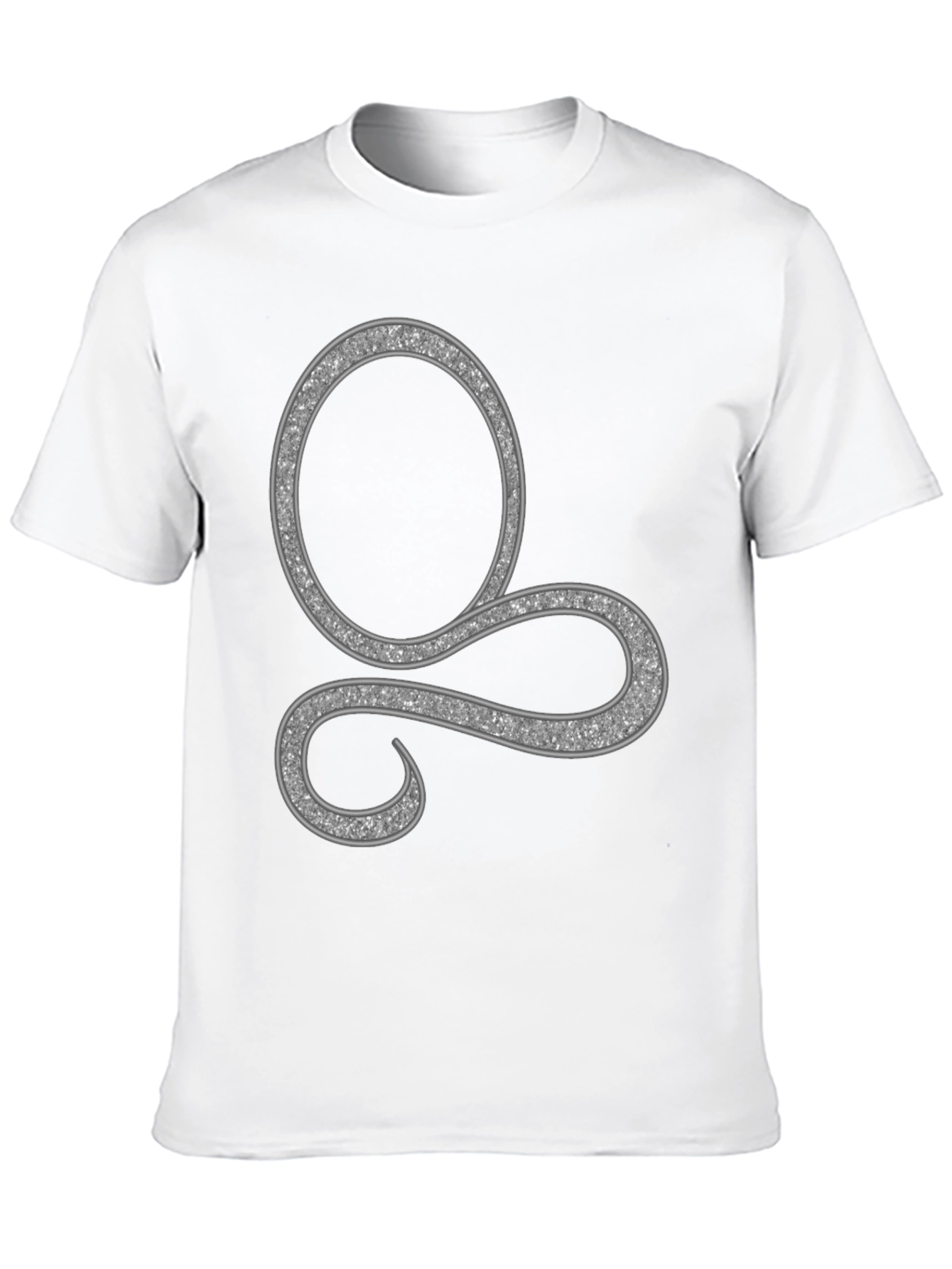 Stylish Black Tee with Silver Swirl Design