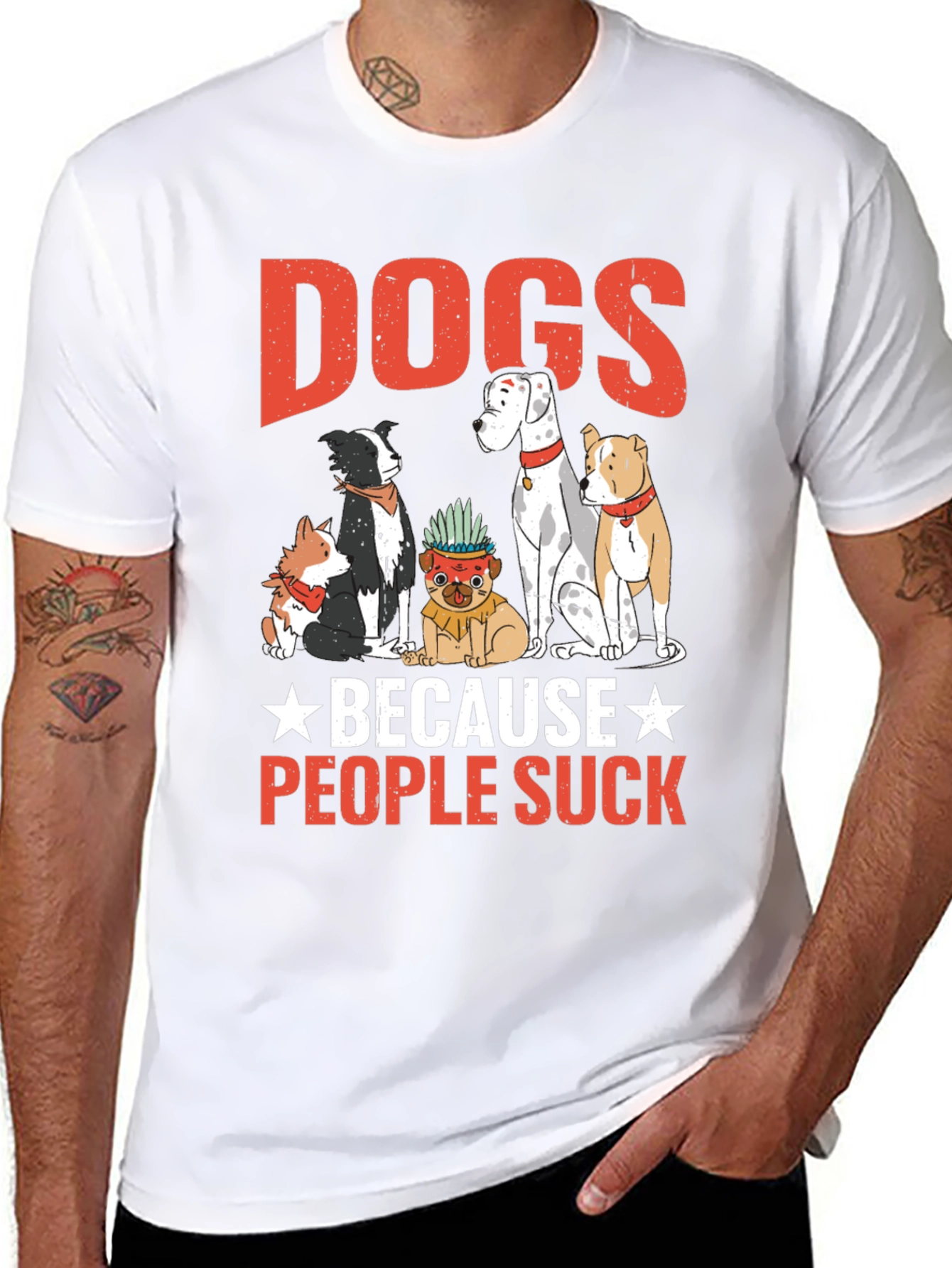 Dogs Because People Suck Graphic Tee