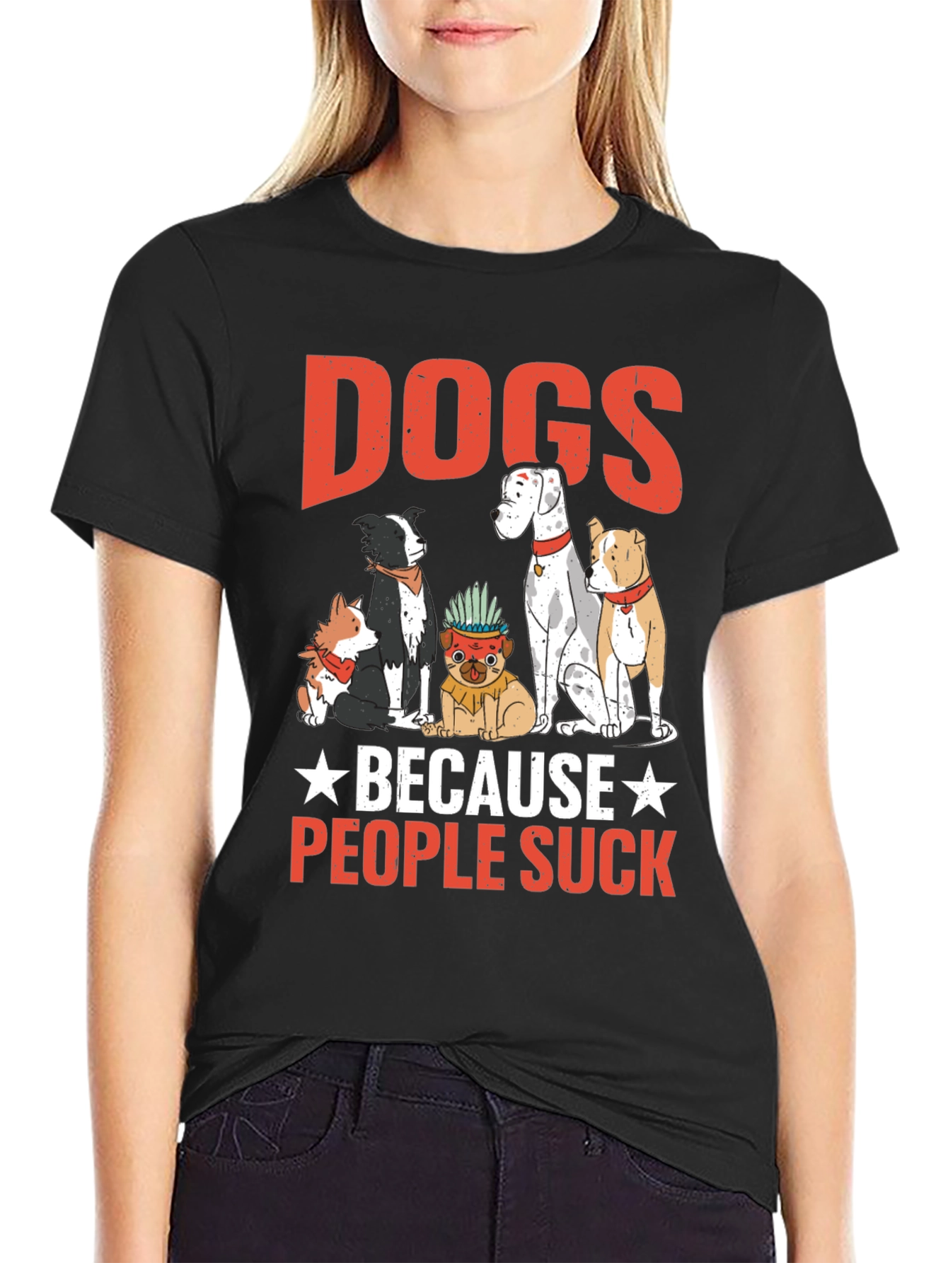 Dogs Because People Suck Graphic Tee