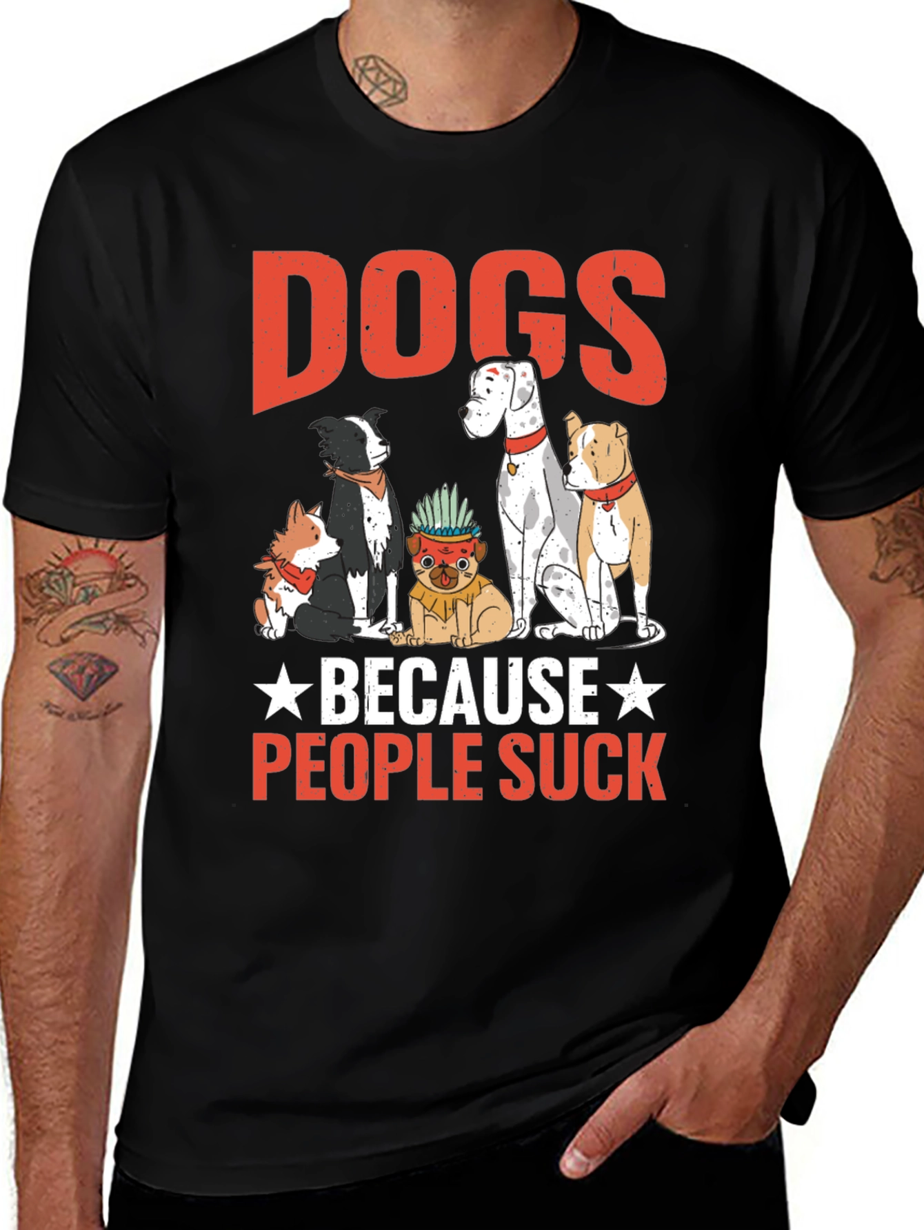 Dogs Because People Suck Graphic Tee