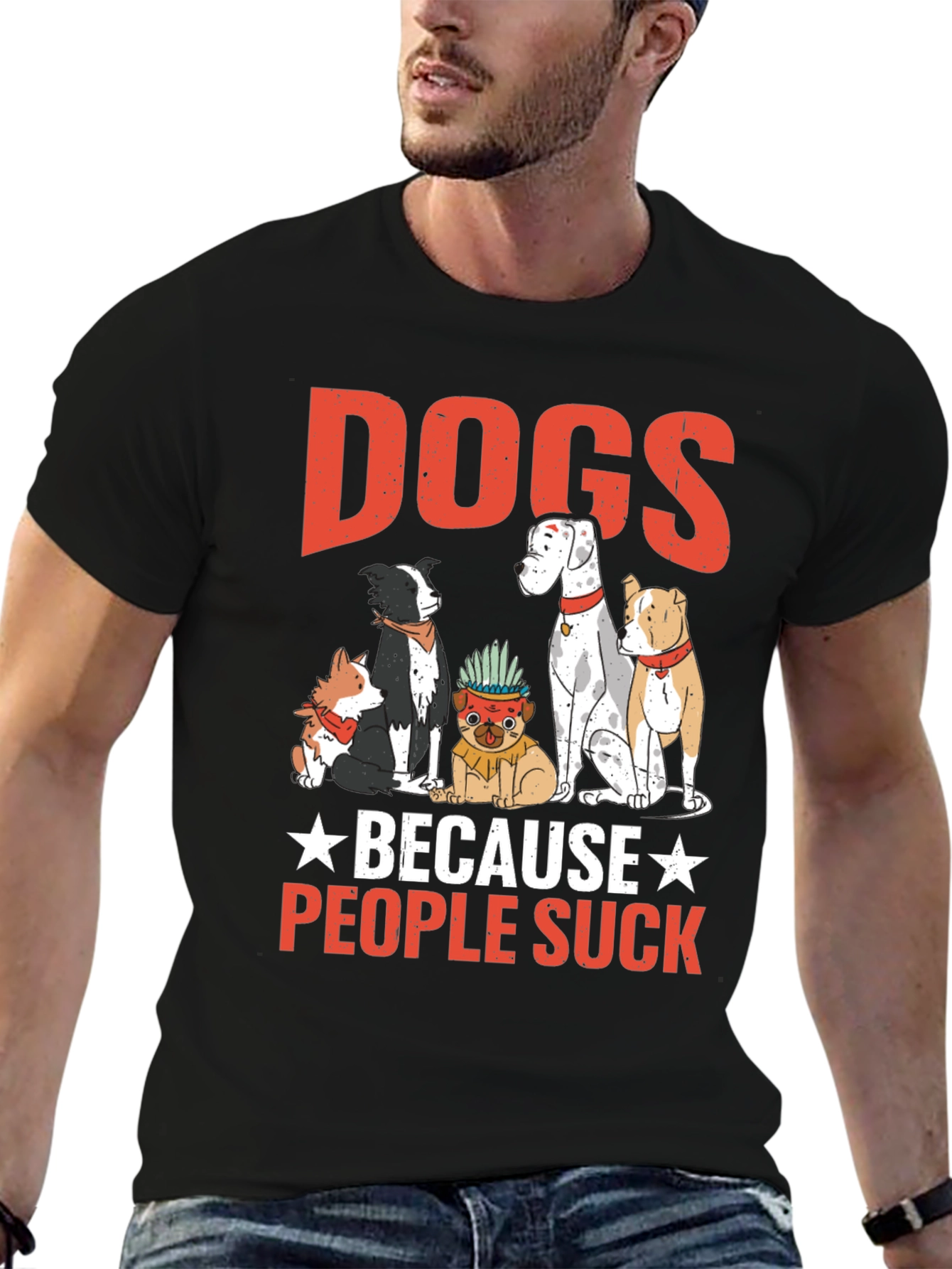 Dogs Because People Suck Graphic Tee
