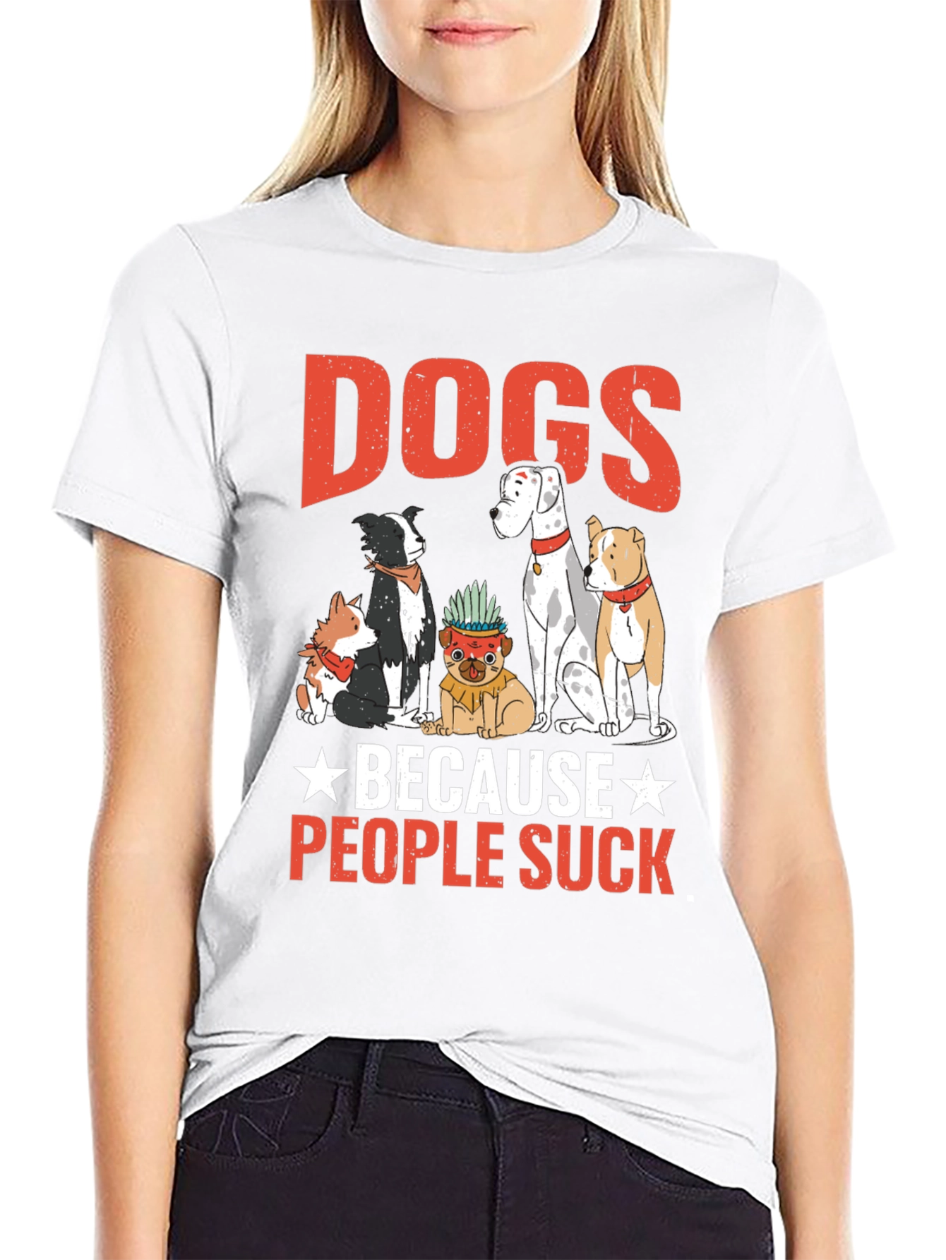 Dogs Because People Suck Graphic Tee