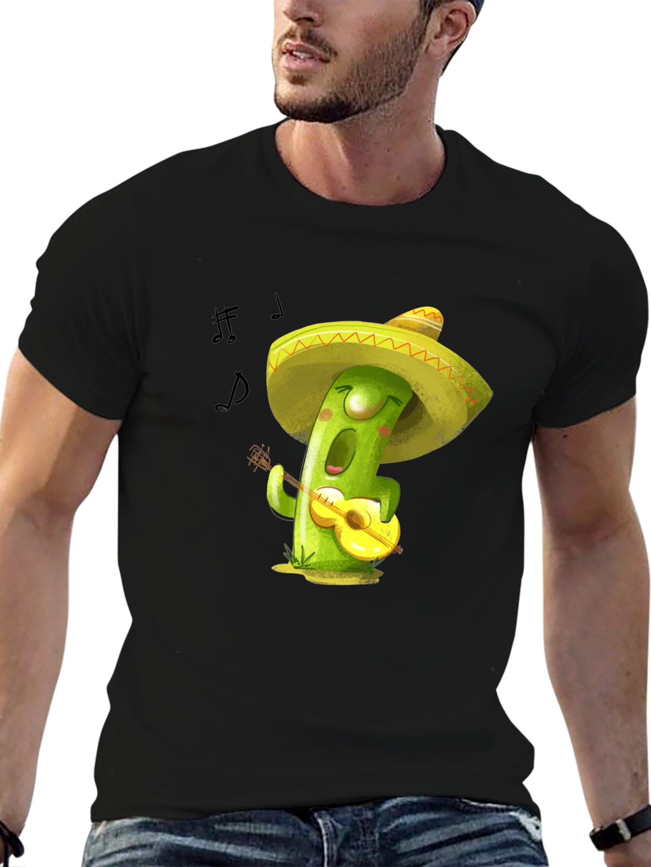 Musical Cactus T-Shirt - Playful Design
