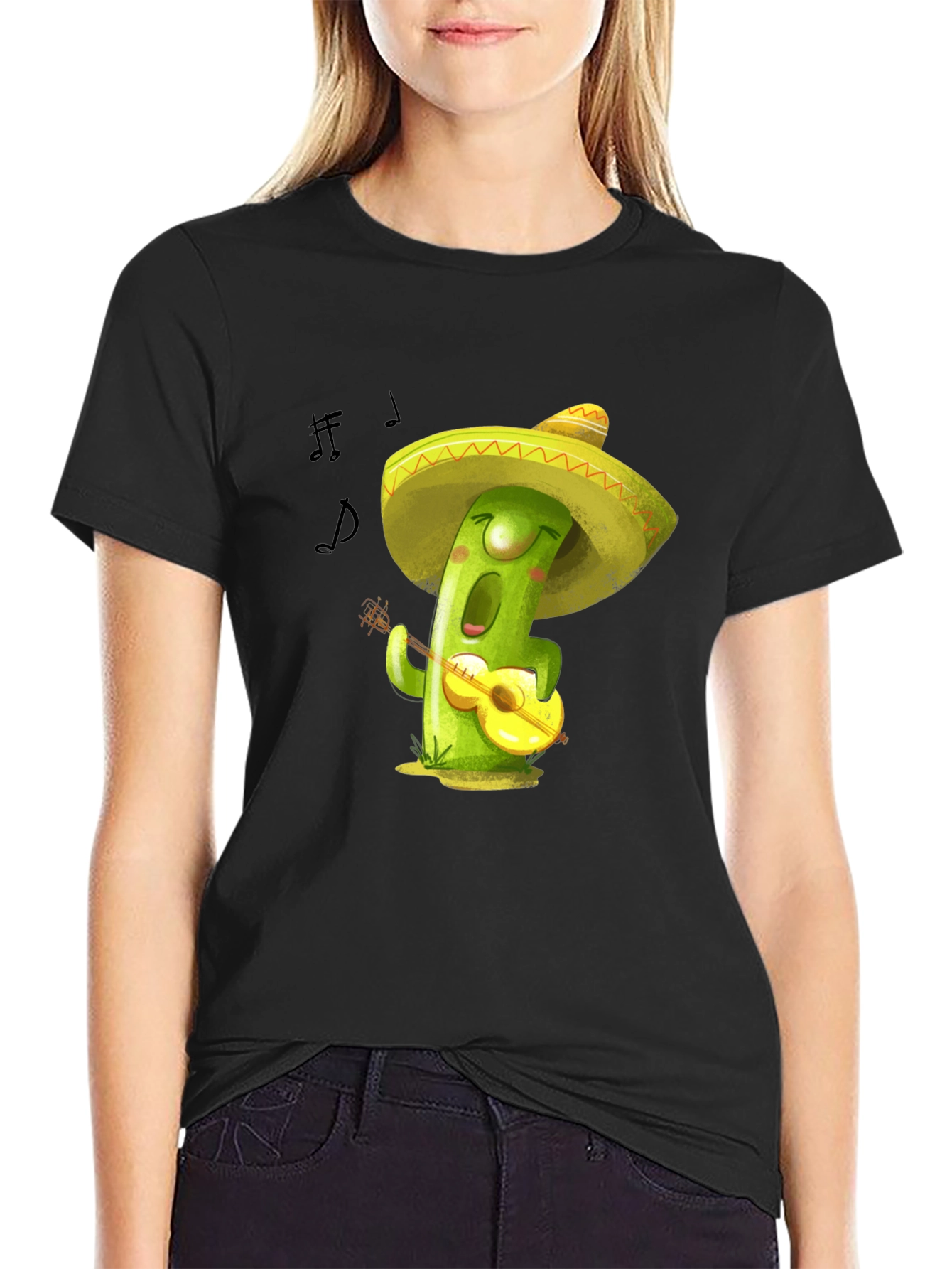 Musical Cactus T-Shirt - Playful Design