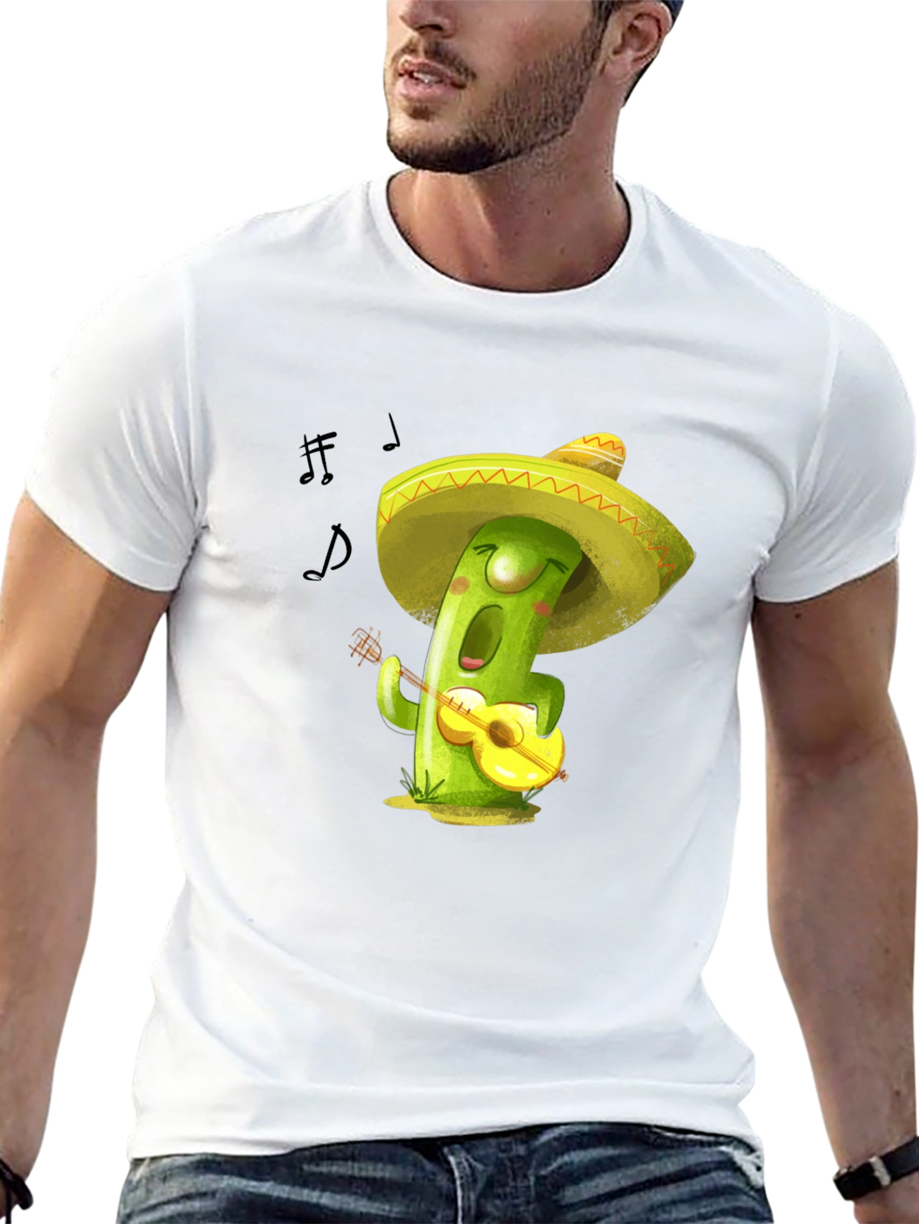 Musical Cactus T-Shirt - Playful Design